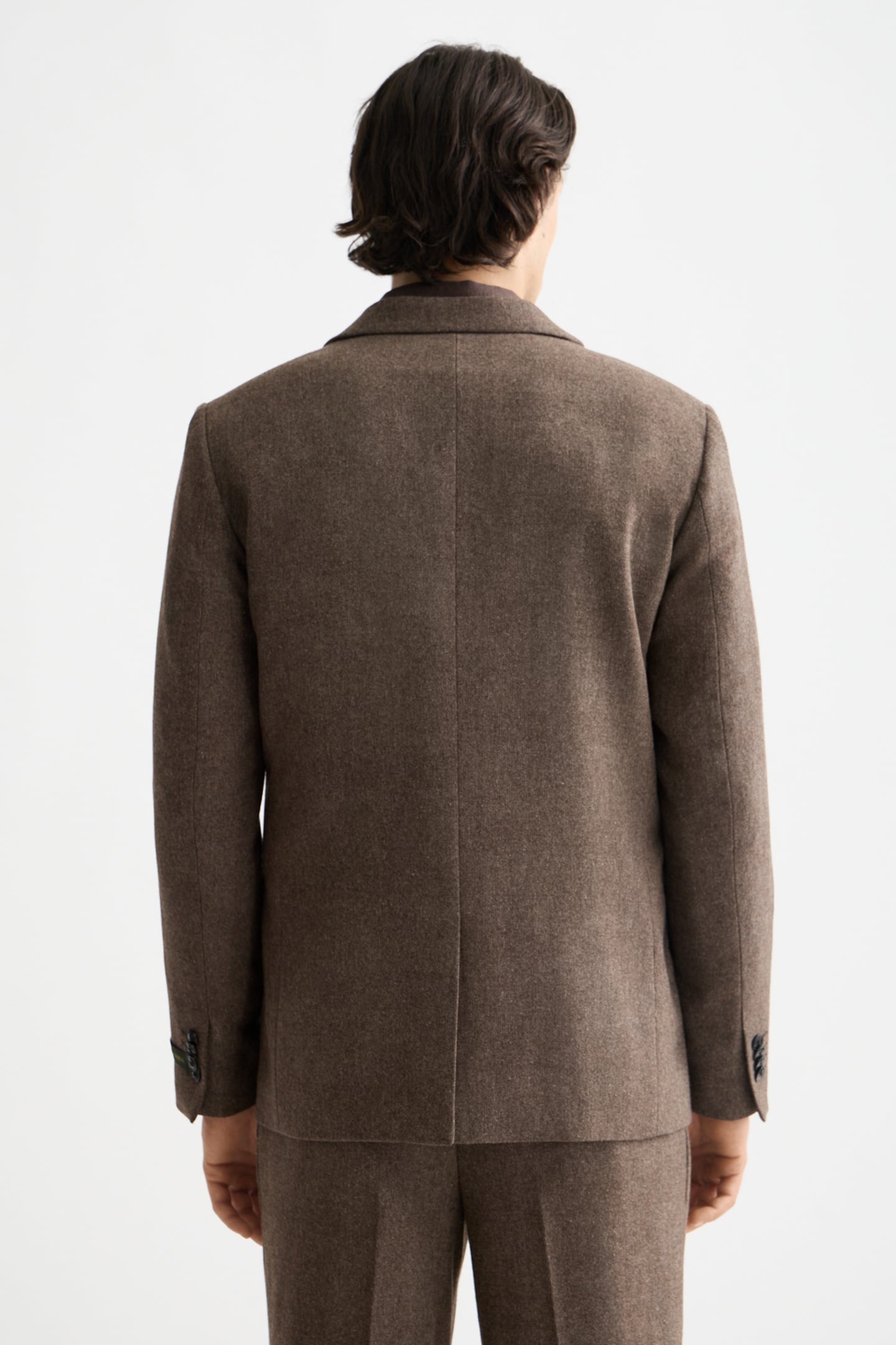 YARN-DYED WOOL BLEND RELAXED FIT BLAZER DEMITASSE PATCHWORK  2