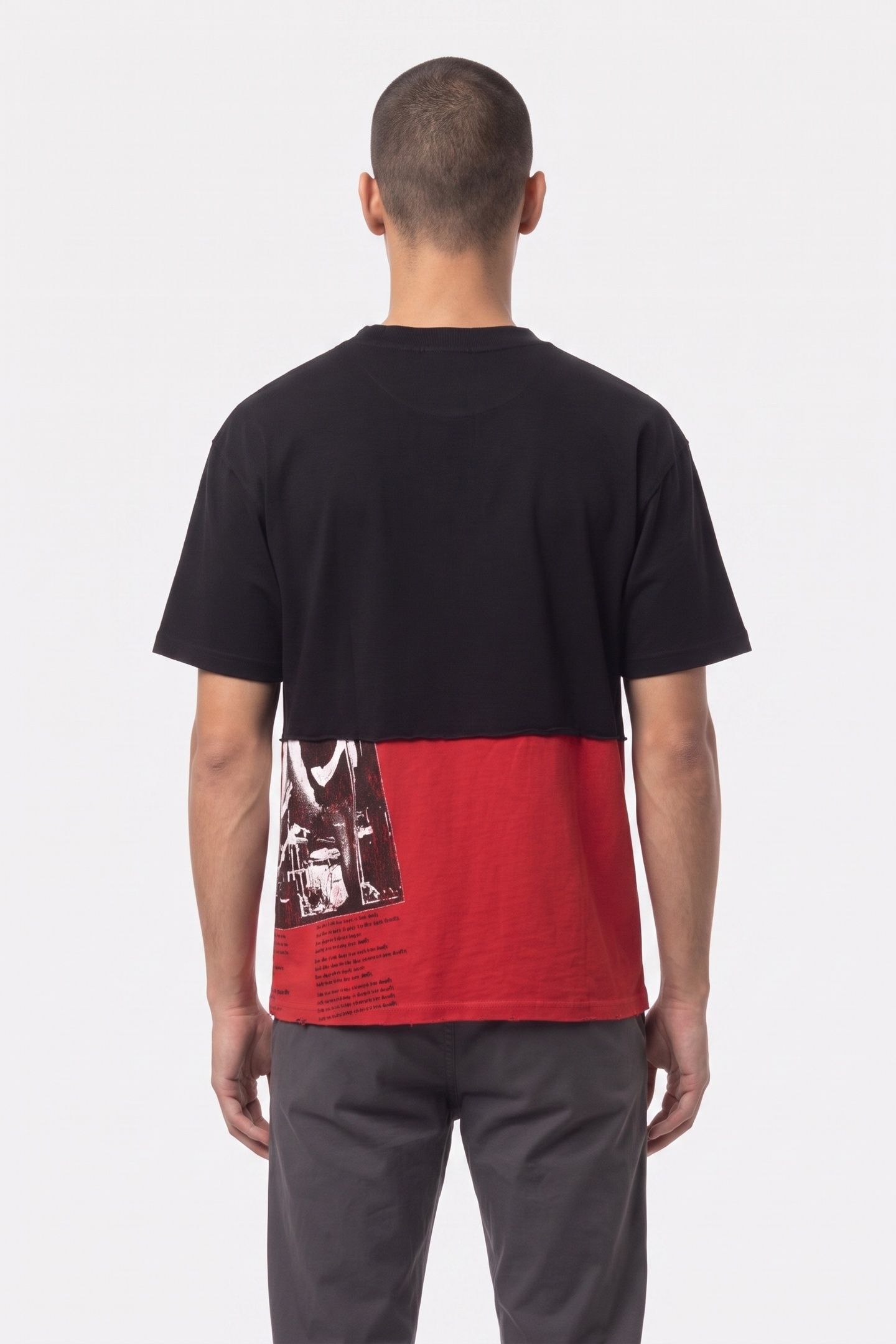 SHORT-SLEEVED T-SHIRT WITH PRINT ON THE FRONT BLACK WASHED 3