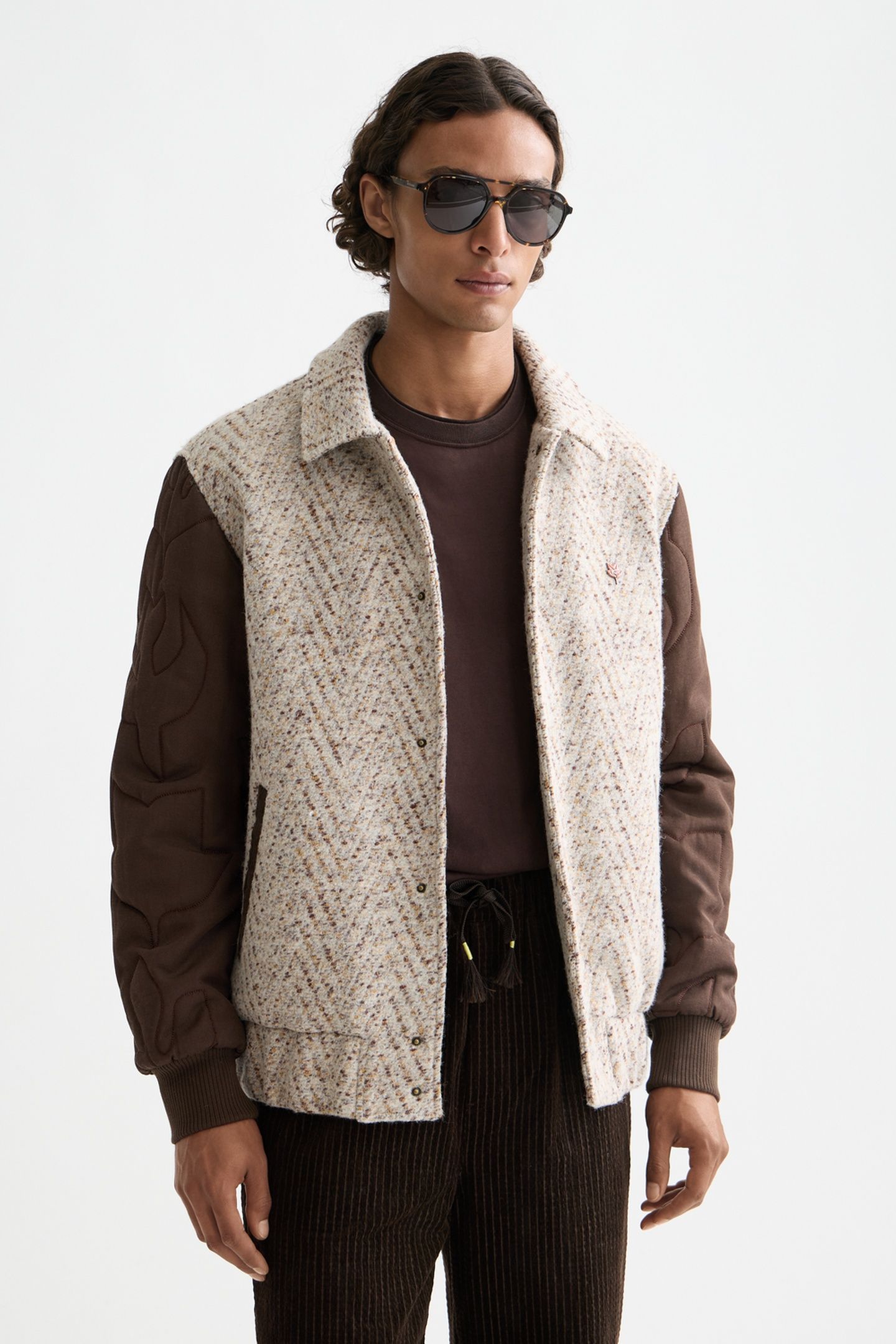 VARSITY SPORTS JACKET TAUPE MELANGE 1