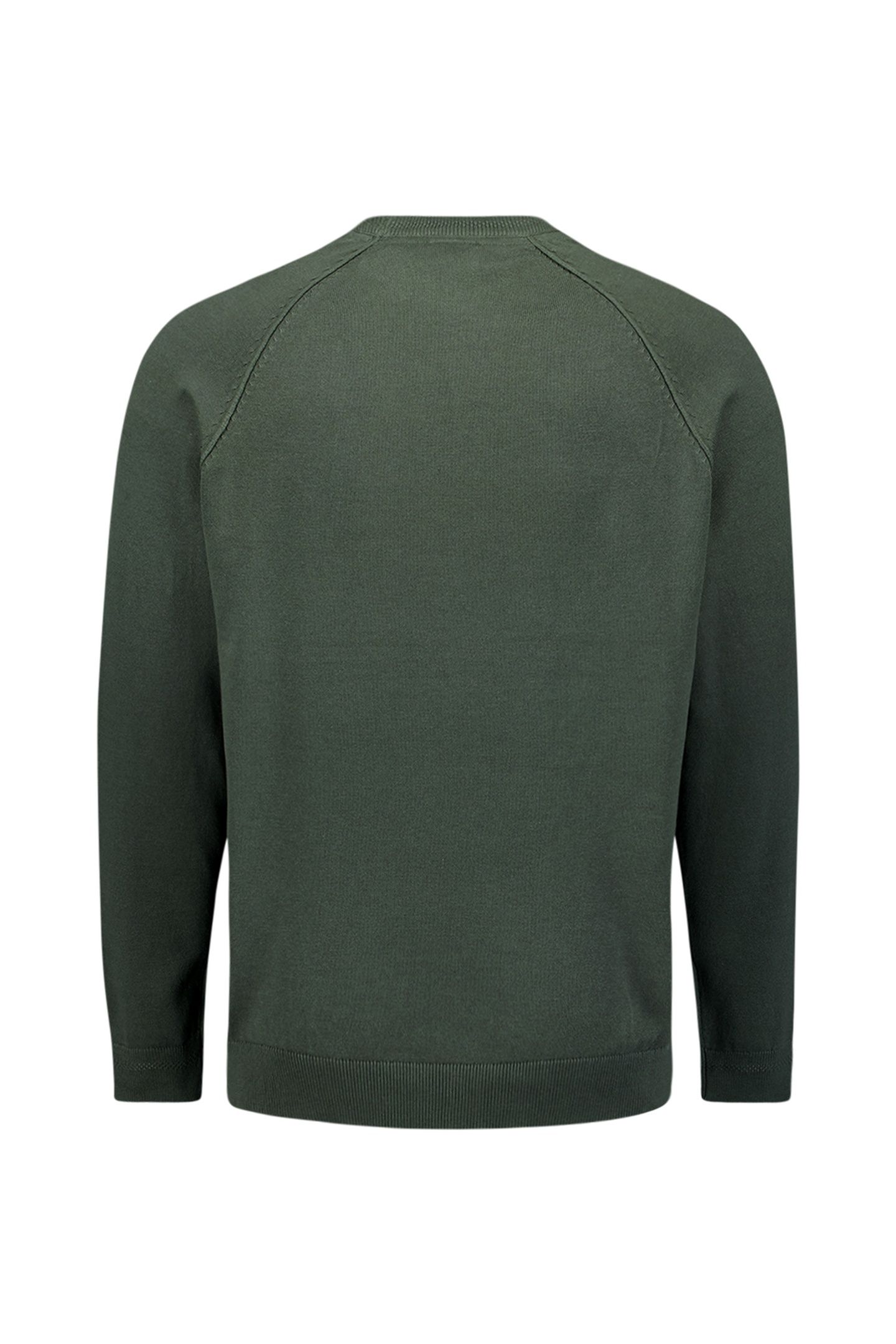 PULLOVER CREWNECK SOLID WAFFLE KNIT DARK GREEN 5