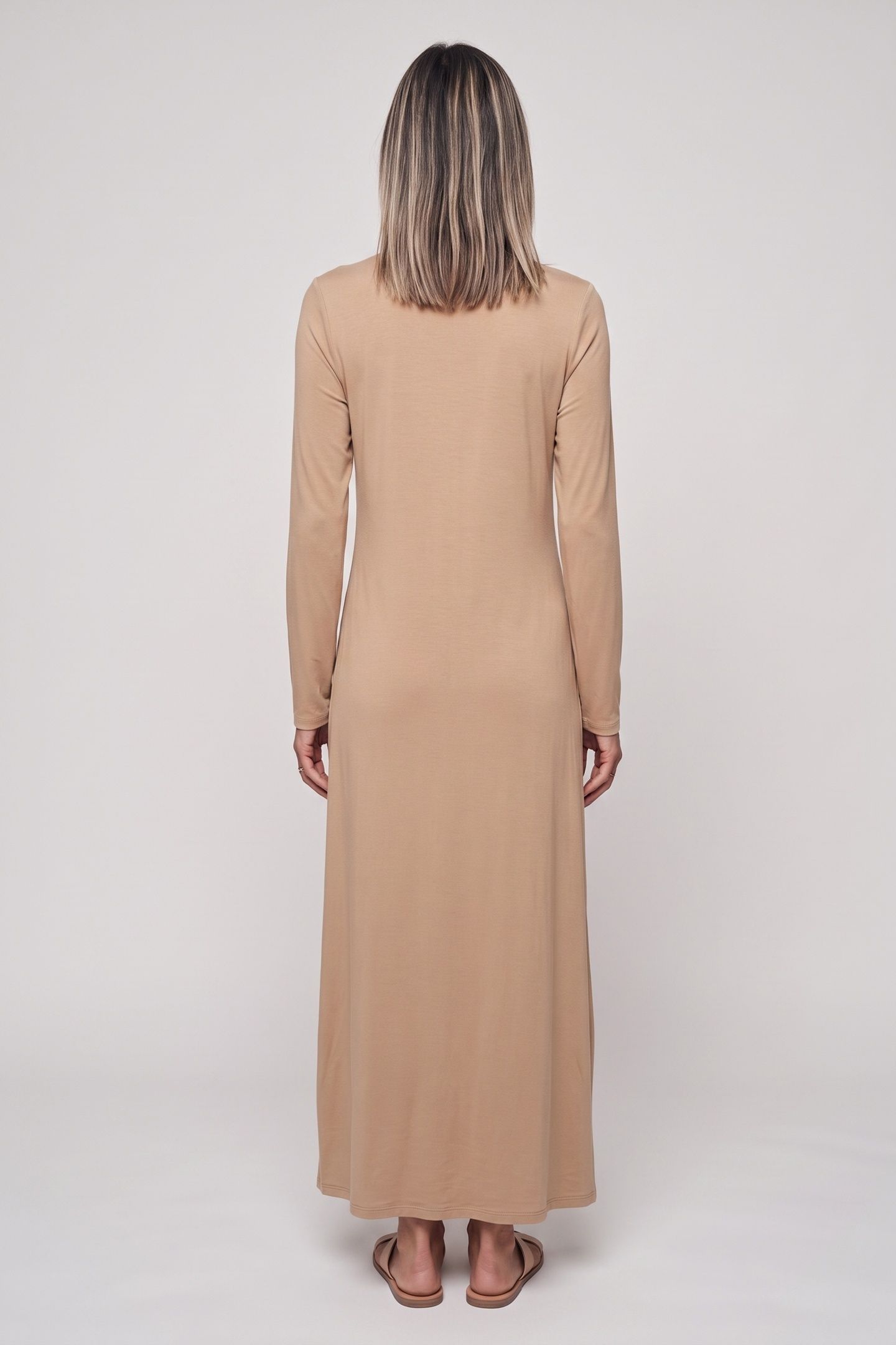 MI TENCEL KNIT DRESS BEIGE 2