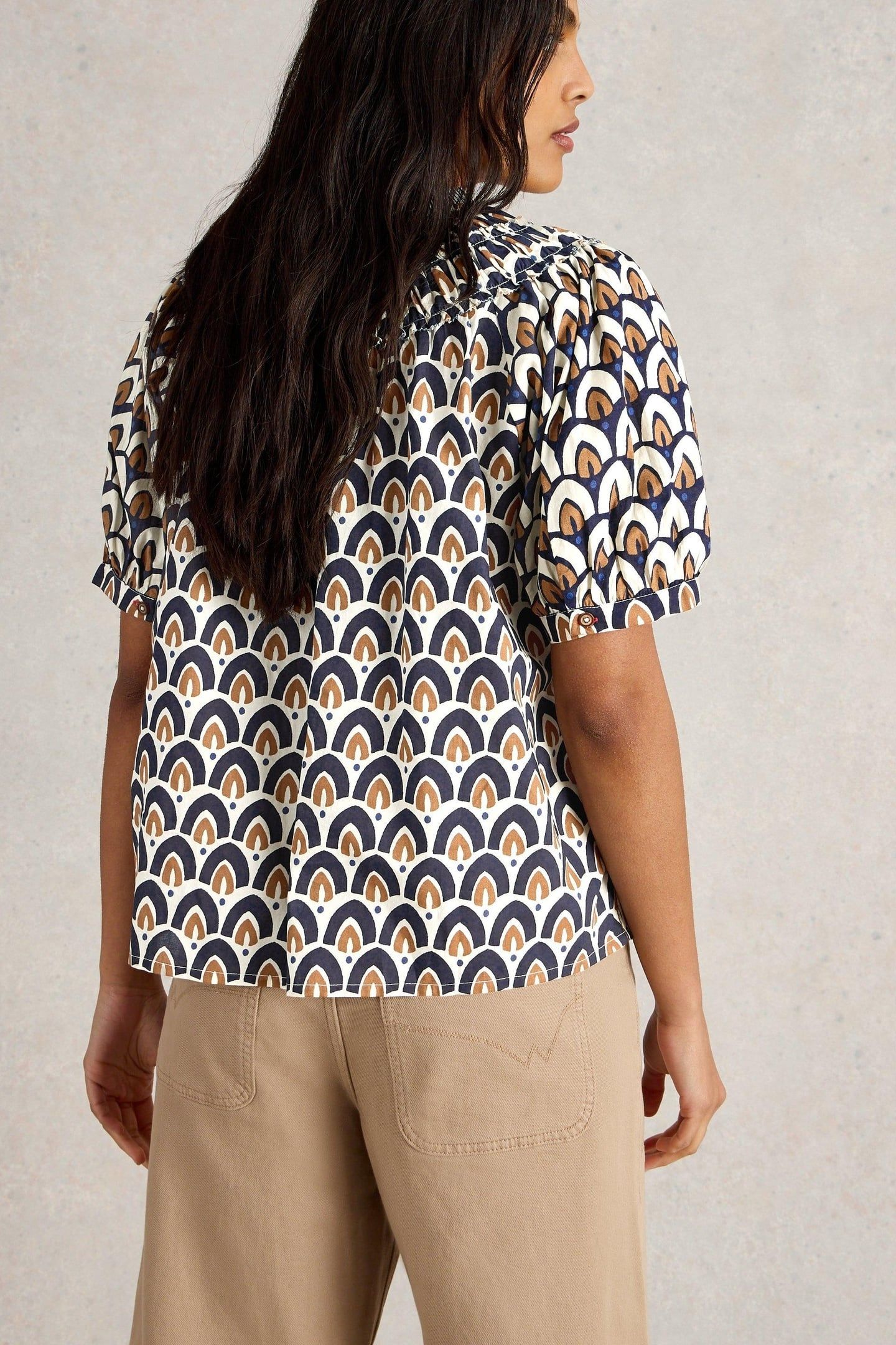 ARIEL MIX PRINT TOP NAVY PRINT 3