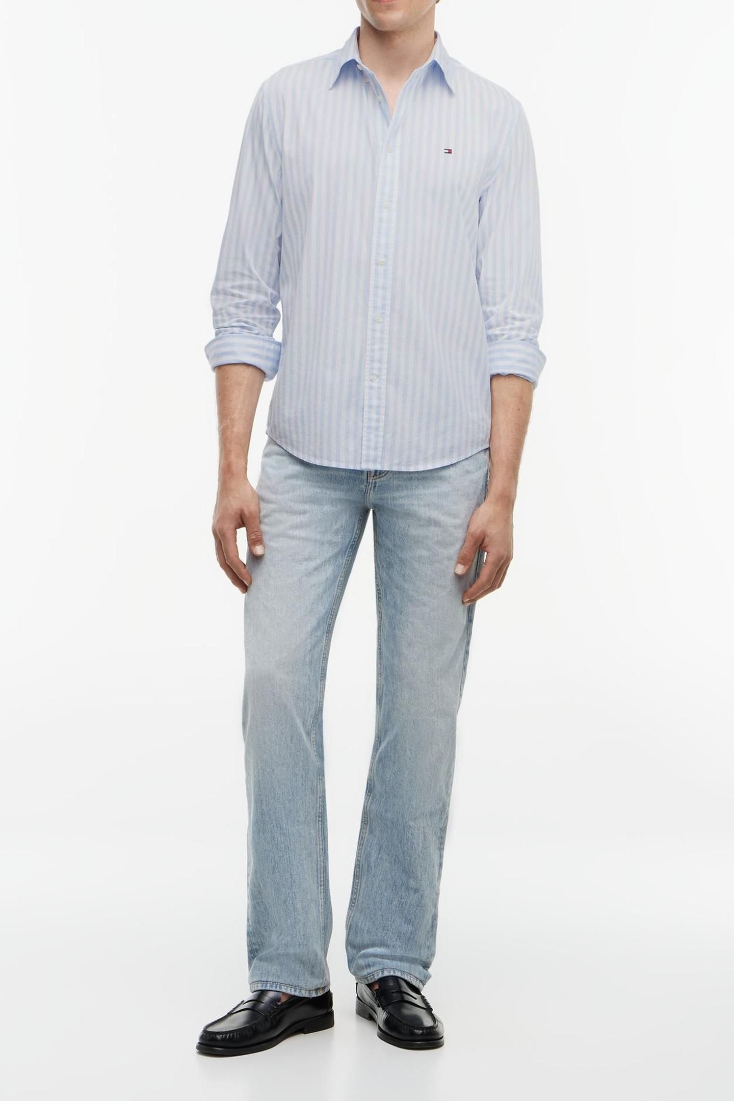 FLEX POPLIN CLASSIC SWEET BLUE/STRIPE 3