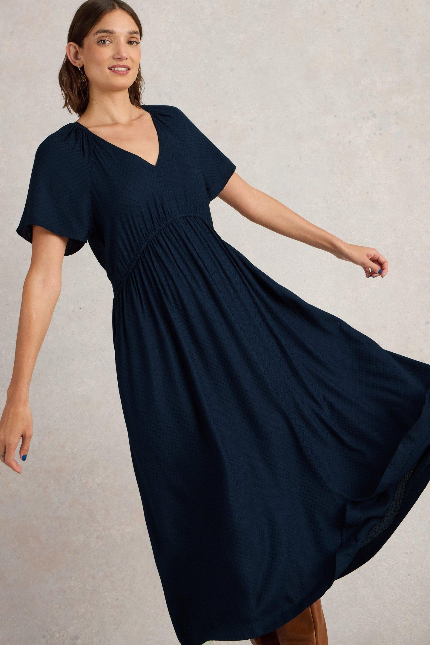 IMOGEN MIDI DRESS DARK NAVY 2