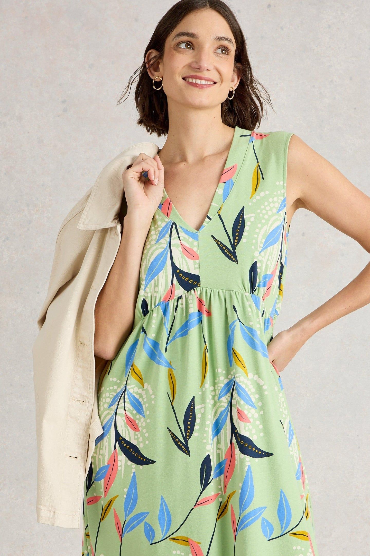 ARCHER JERSEY MAXI DRESS GREEN MULTI 1