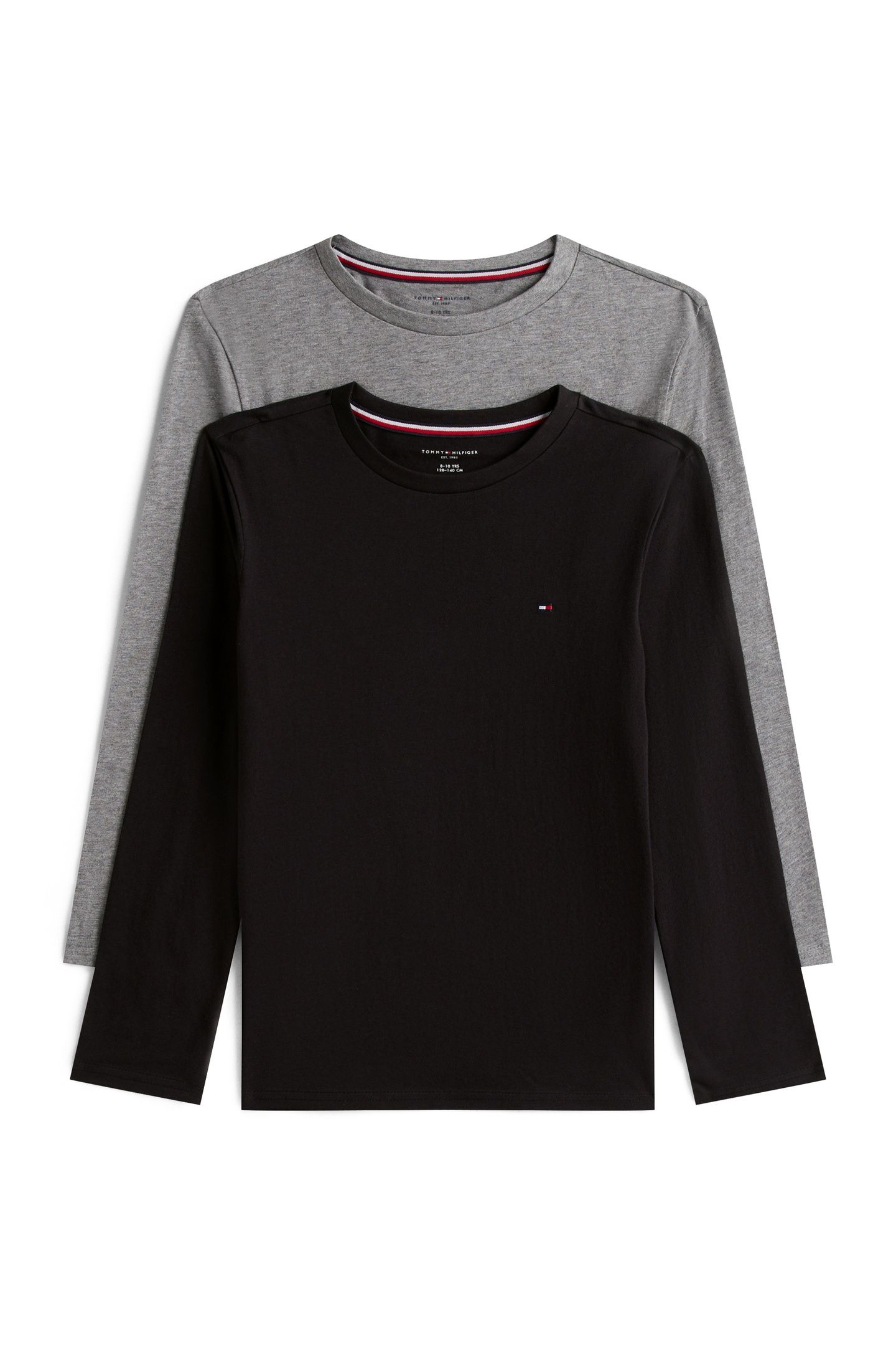 BOYS 2-PACK LS TEE MEDIUM GREY HT/BLACK 1