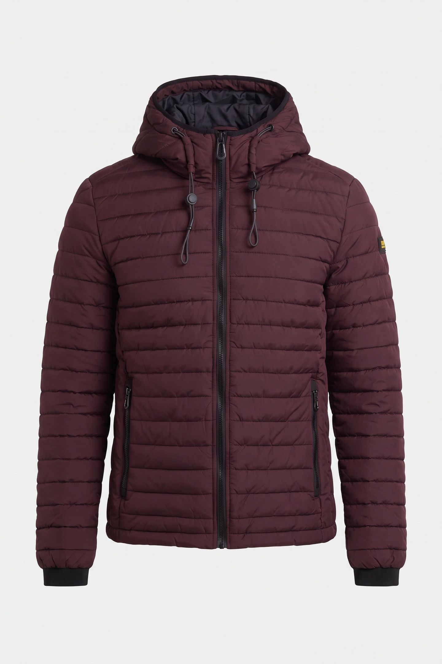 JACKET HOODED SHORT FIT PADDED AUBERGINE 3