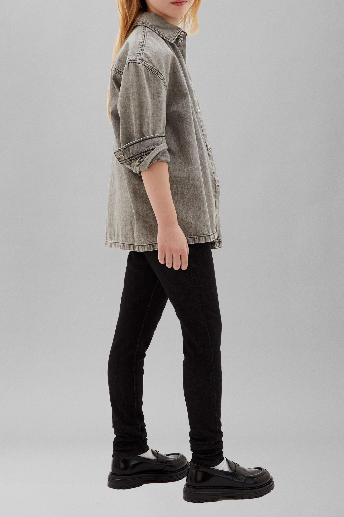 GIRLS SKINNY WASHED BLACK JEAN WASHED BLACK 2