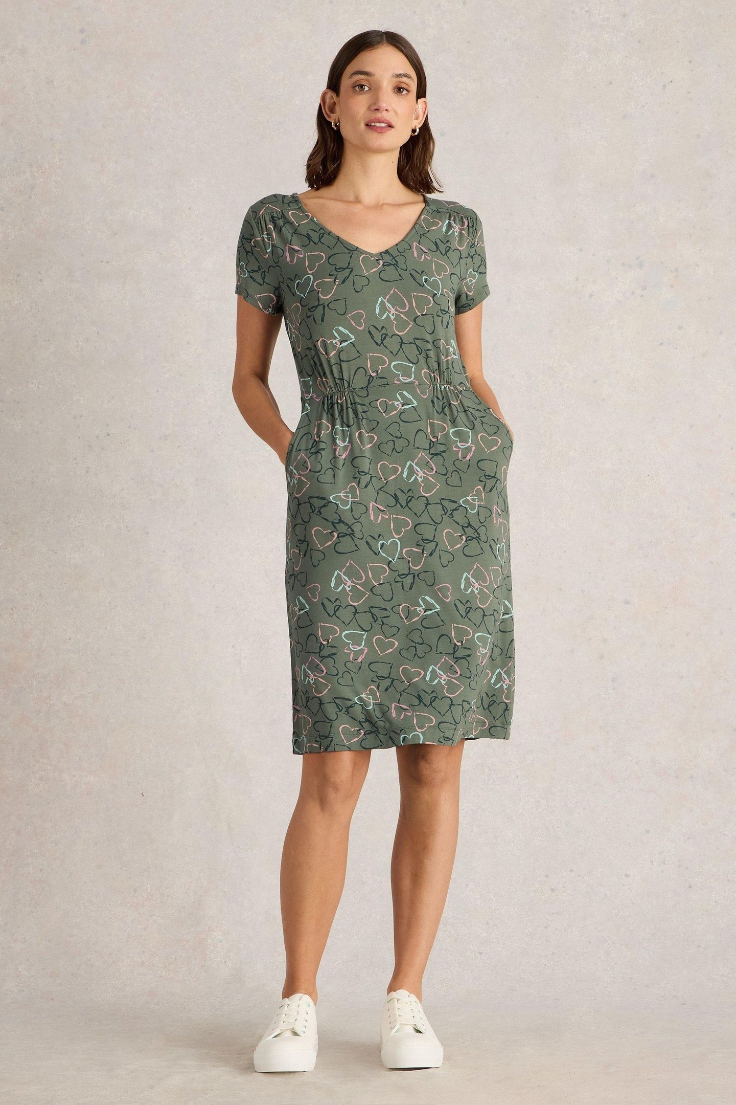 TALLIE JERSEY DRESS GREEN PRINT 2