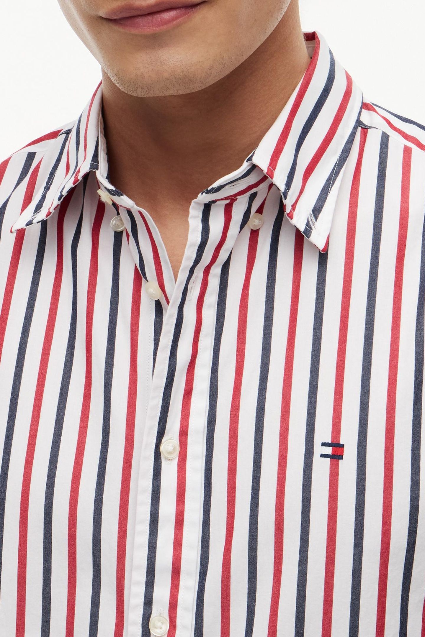 FLEX POPLIN SEASONAL MEDIUM RED/MULTISTRIPE 3
