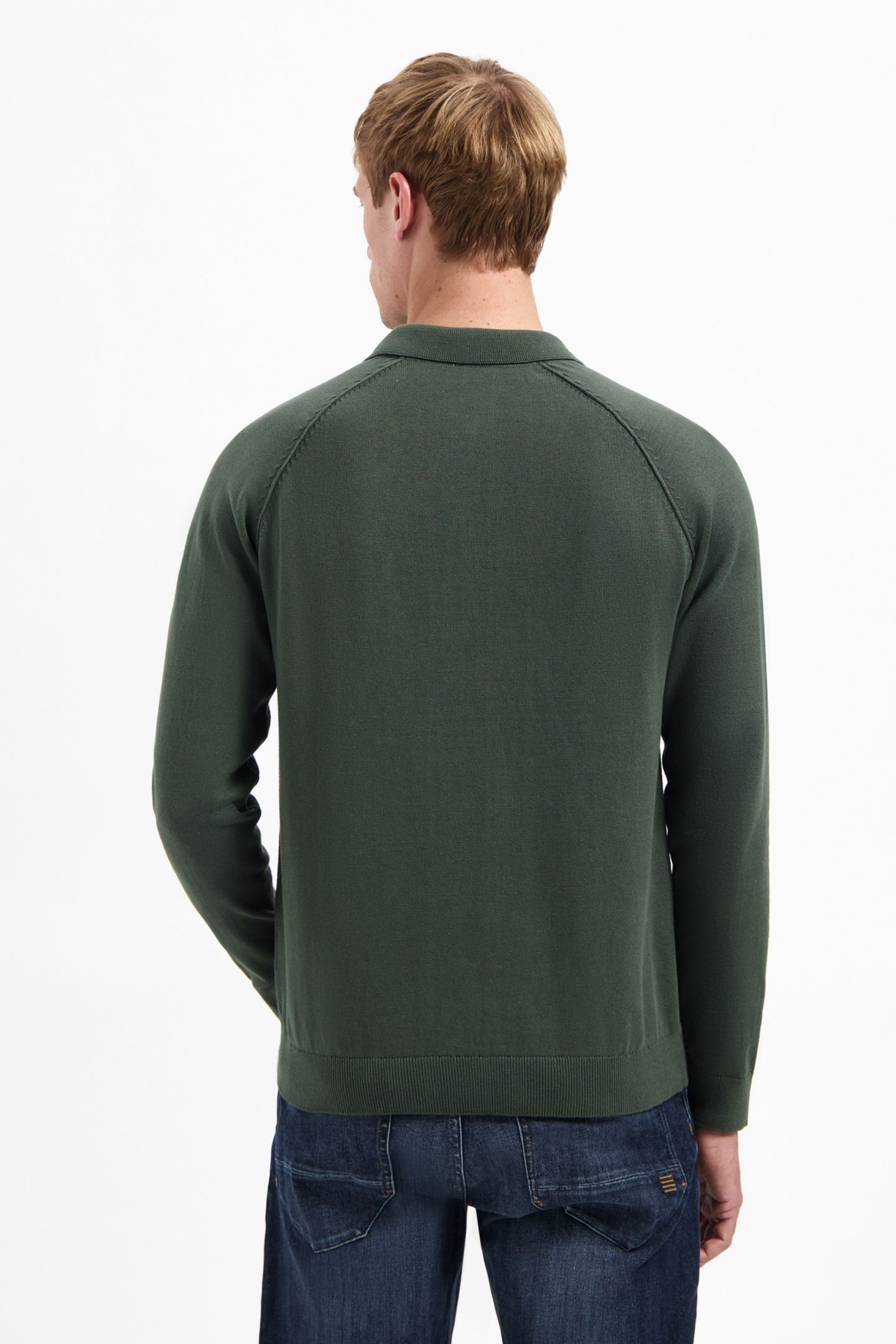 PULLOVER POLO HALF ZIP SOLID DARK GREEN 3