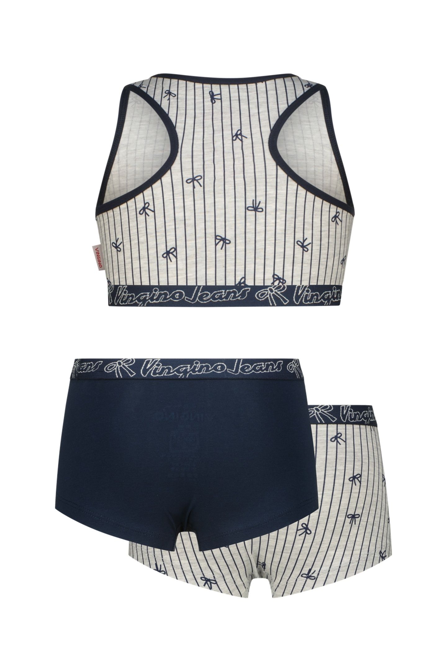GIRLS BOW RACER 3PACK HIPSTER GREY MELEE 6