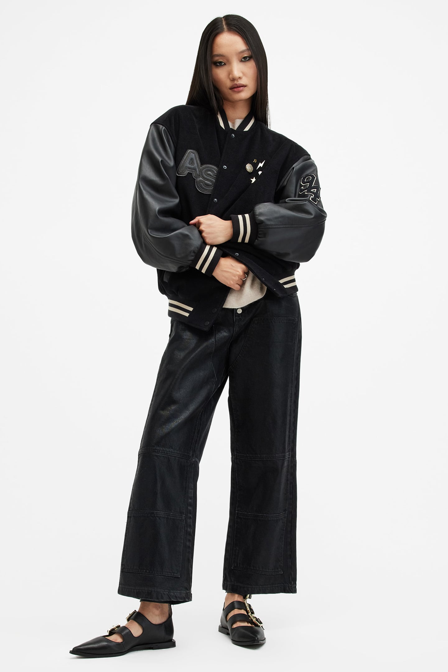 VALERIA VARSITY JKT BLACK/BLACK 1