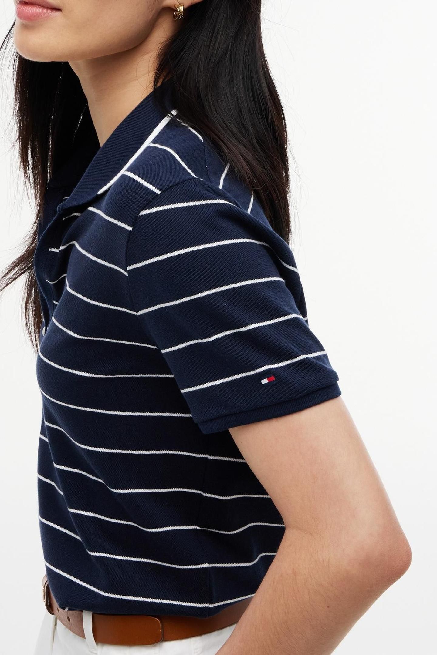LYOCELL HENLEY SS FINE DARK NIGHT NAVY/WHITE 4