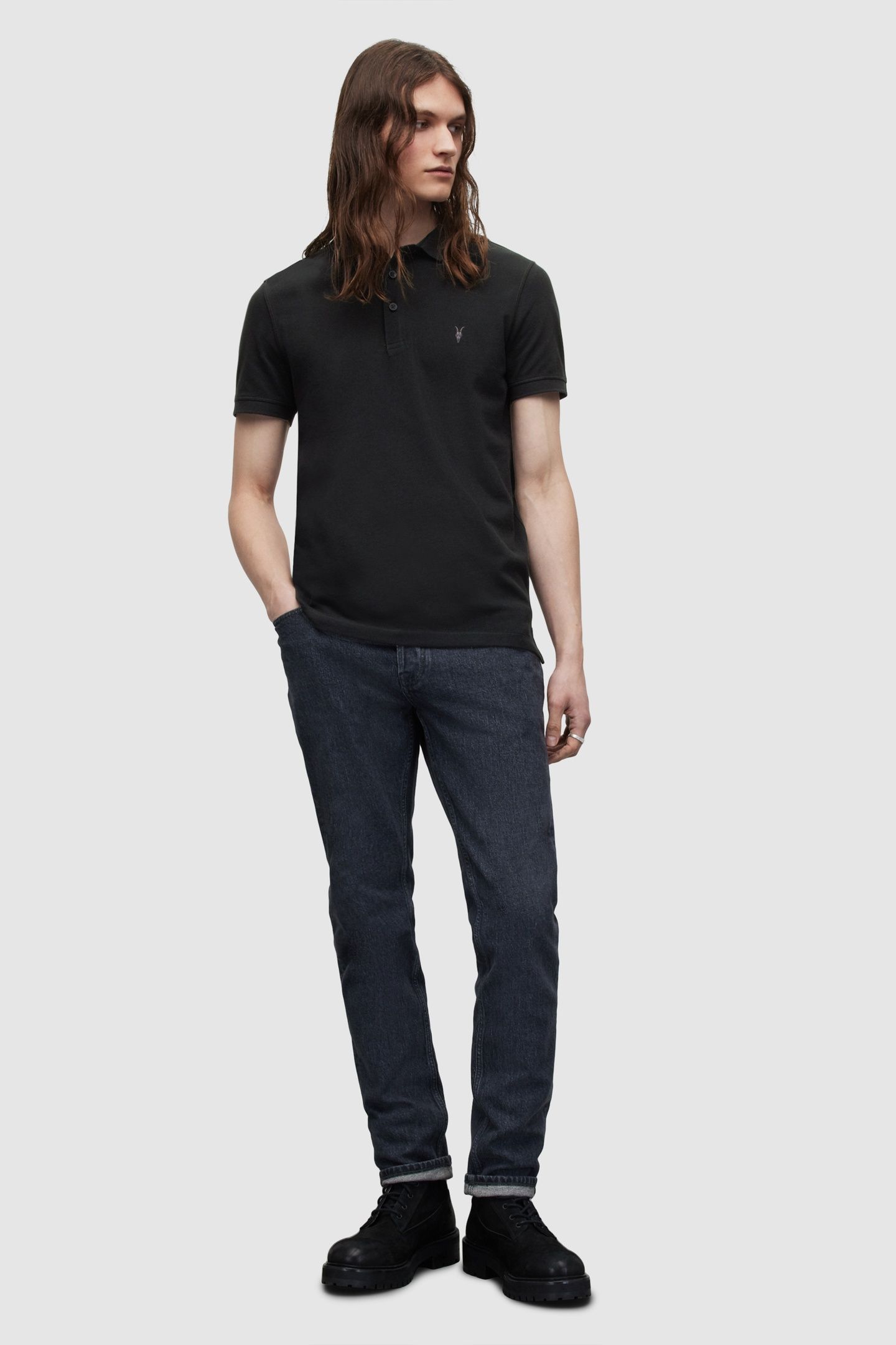 REFORM SS POLO 2 PAC JET BLK/IVY GRN 4