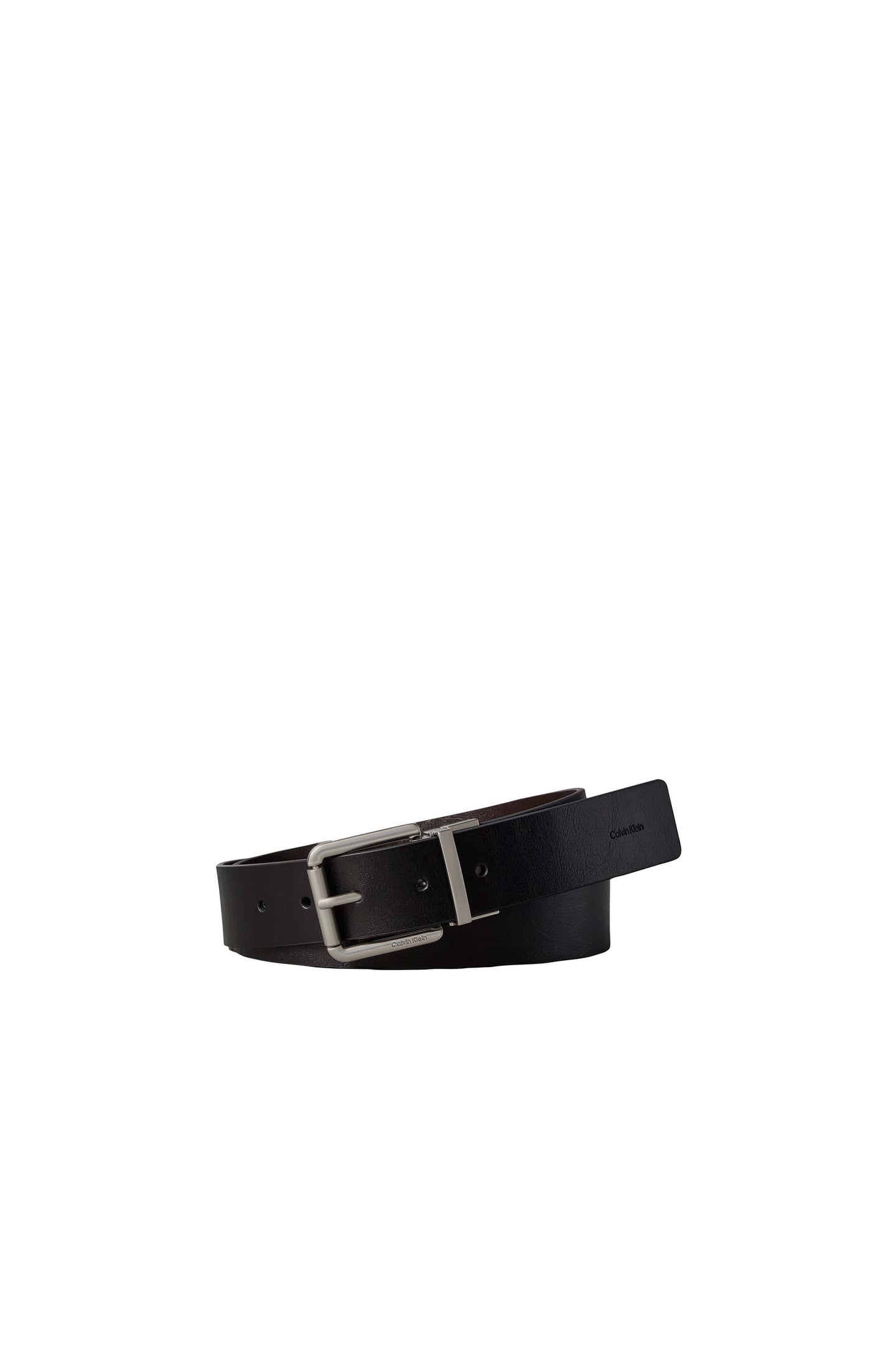 CASUAL ROLLER BUCKLE BELT BLACK/DARK BROWN/ANTIQUE SILVER 1