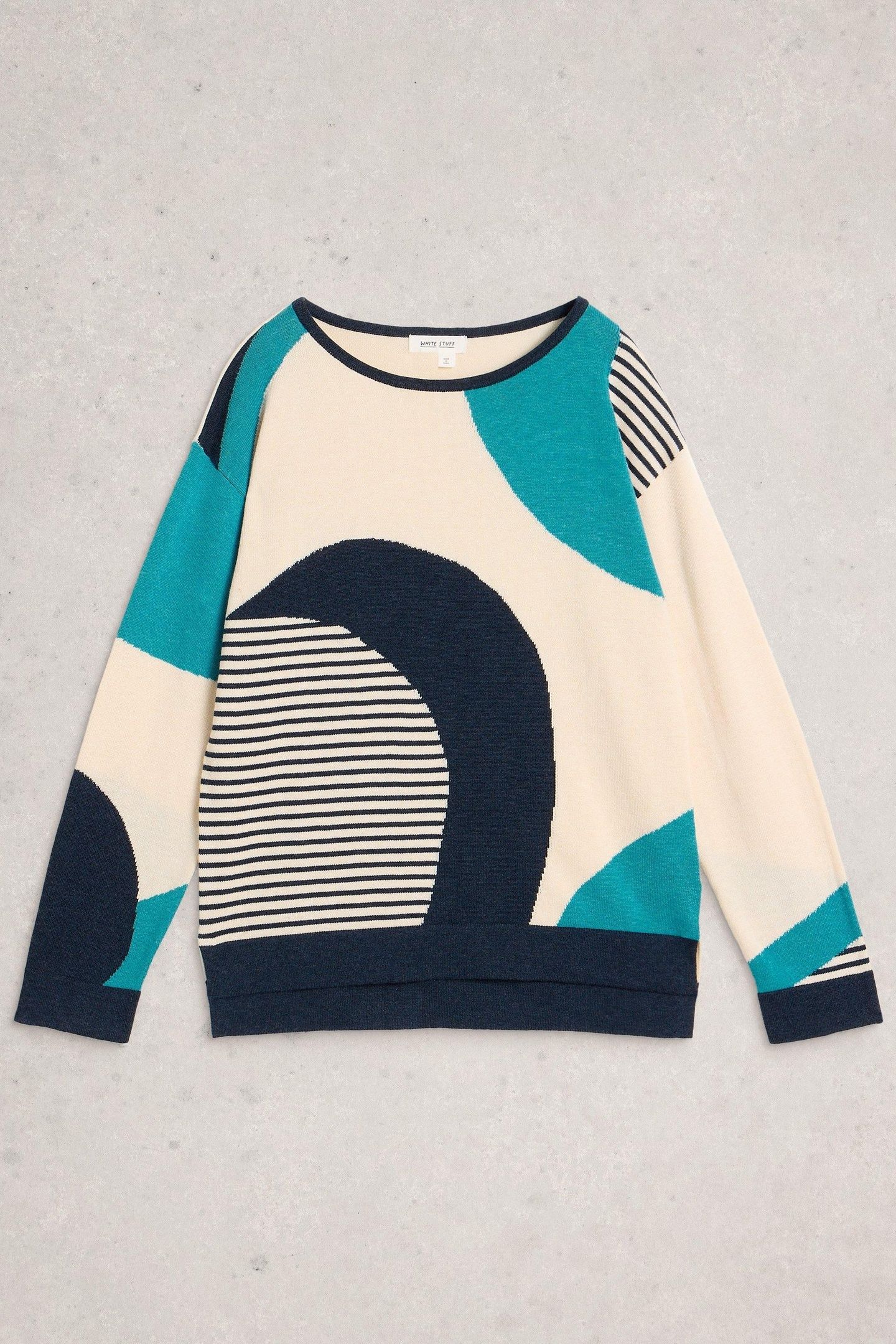 OPHIA ABSTRACT JUMPER IVORY MULTI 1