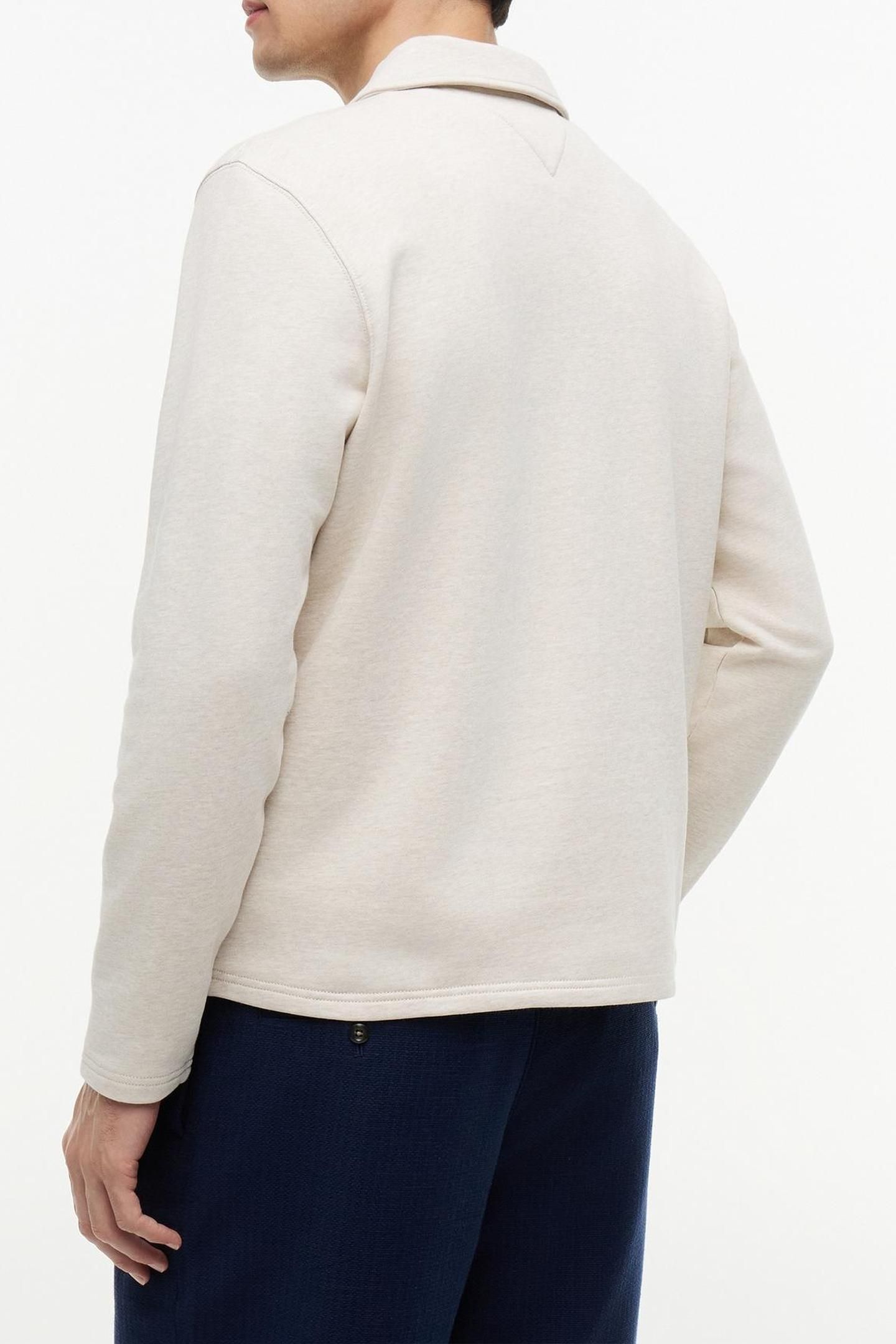 ESSENTIAL TERRY QUARTER-ZIP HEATHERED OATMILK 2