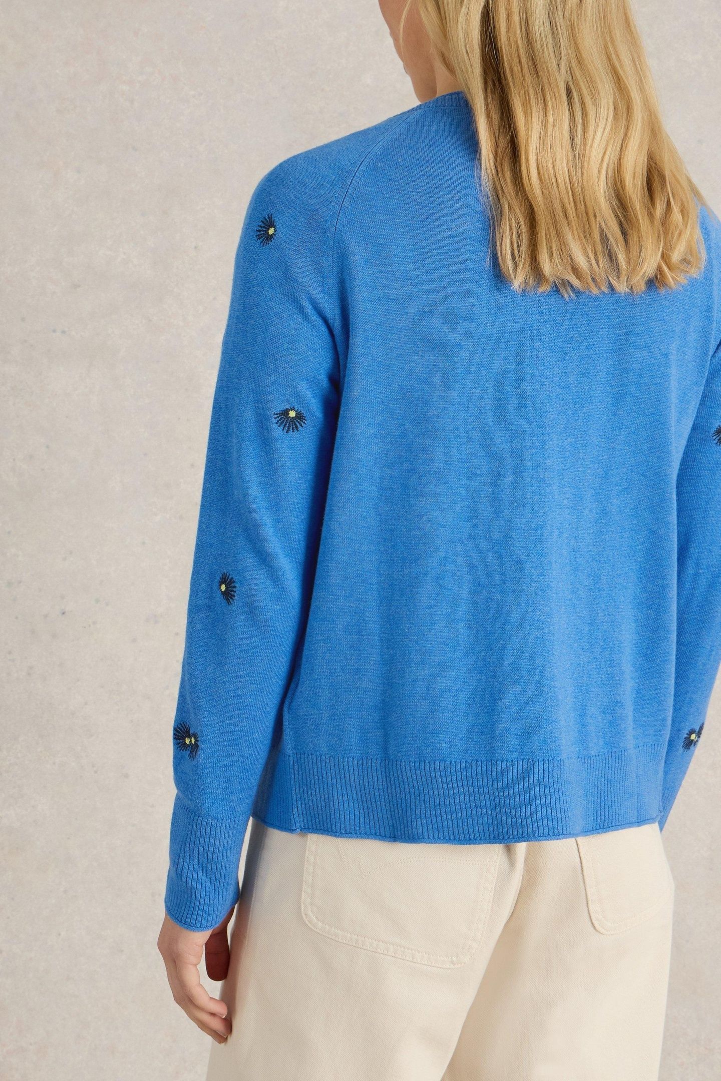 LULU EMBROIDERED CARDI BLUE MULTI 2