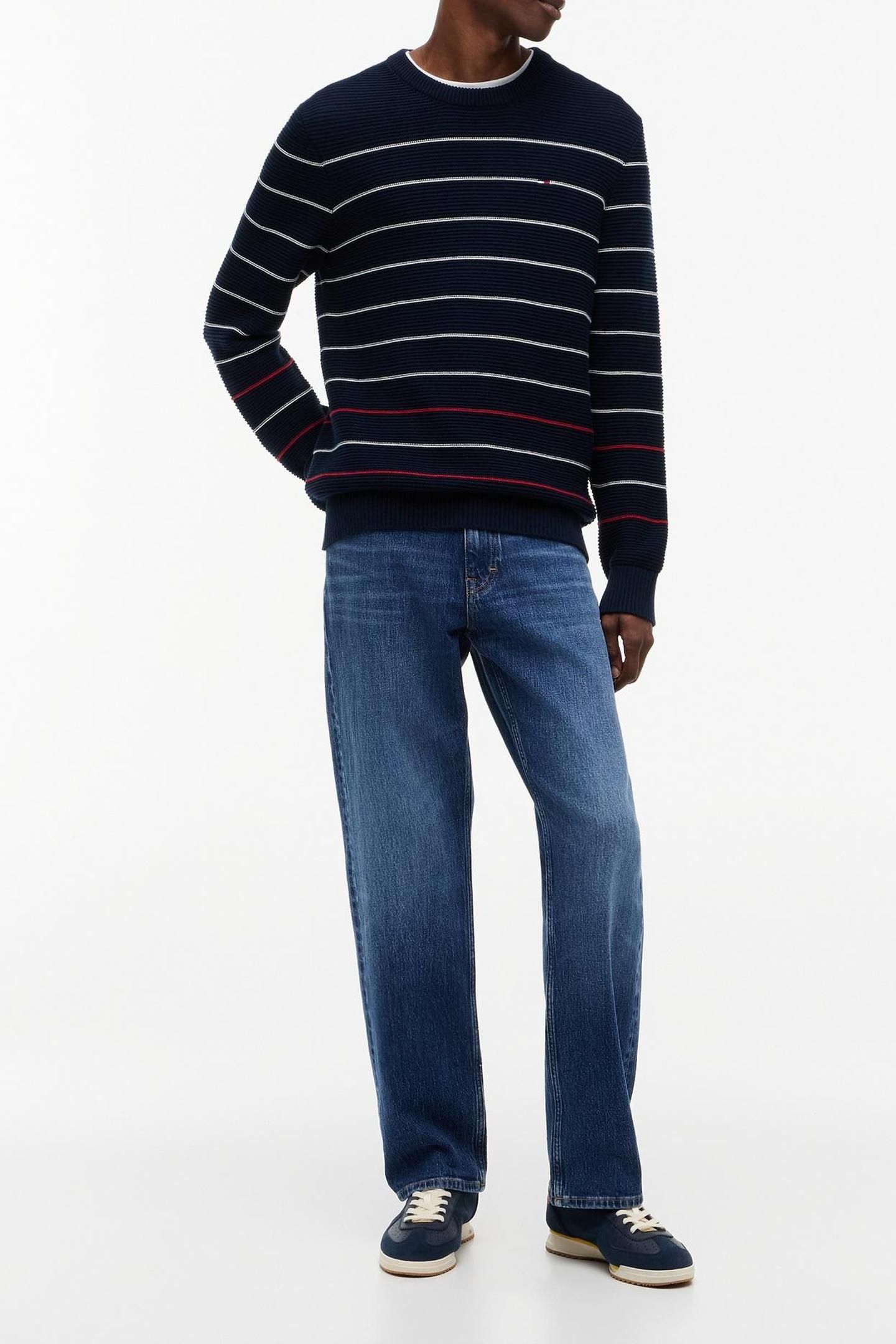 SLIM STRIPE SWEATER DARK NIGHT NAVY STRIPE 3