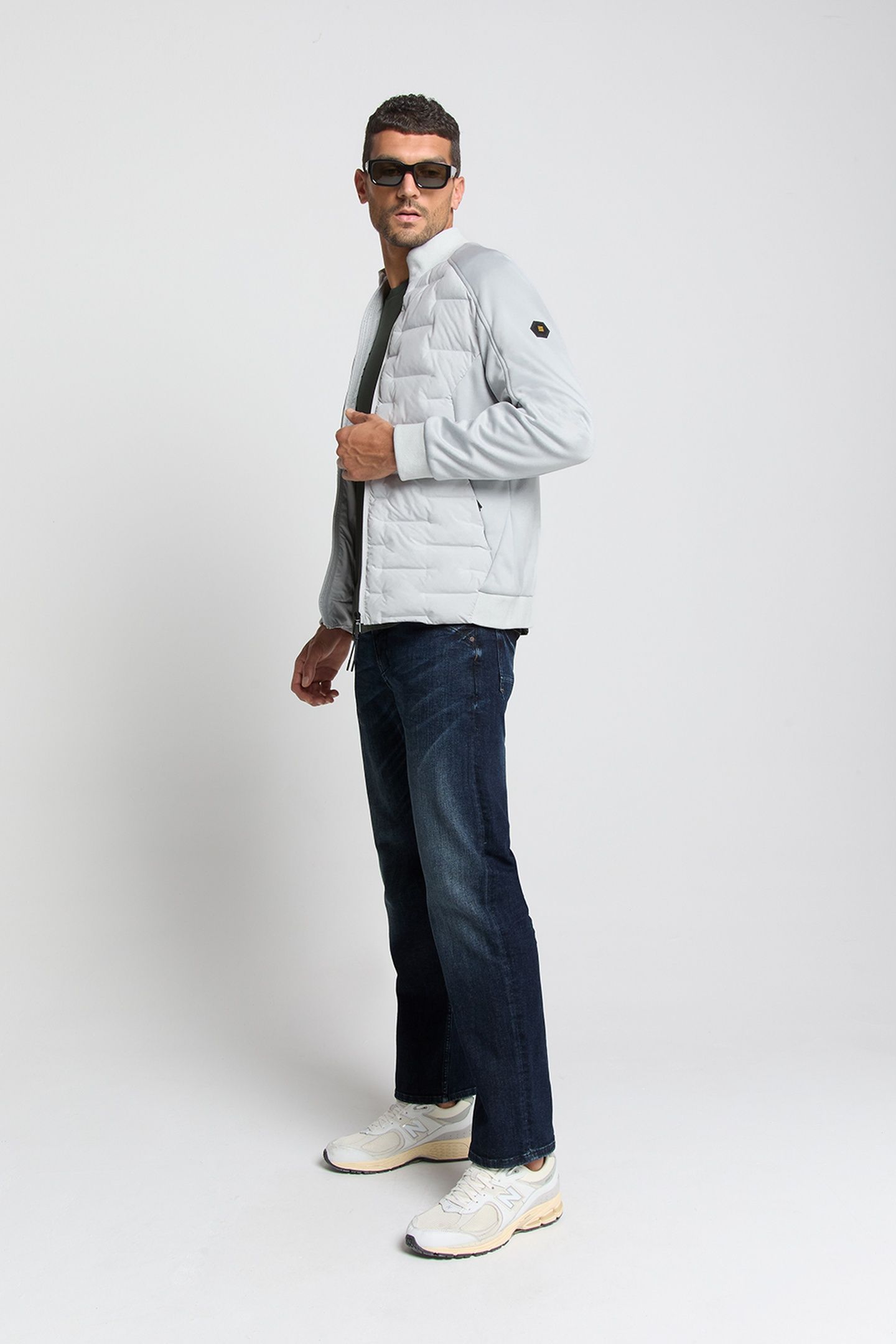JACKET SHORT FIT SEALED KNITTED MIX CHALK 2