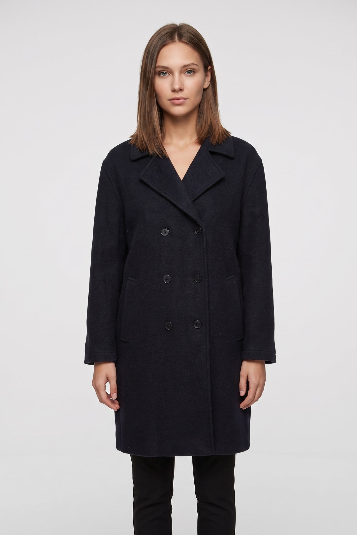 AVDALA WOOL DOUBLE BREASTED COAT BLUE 1