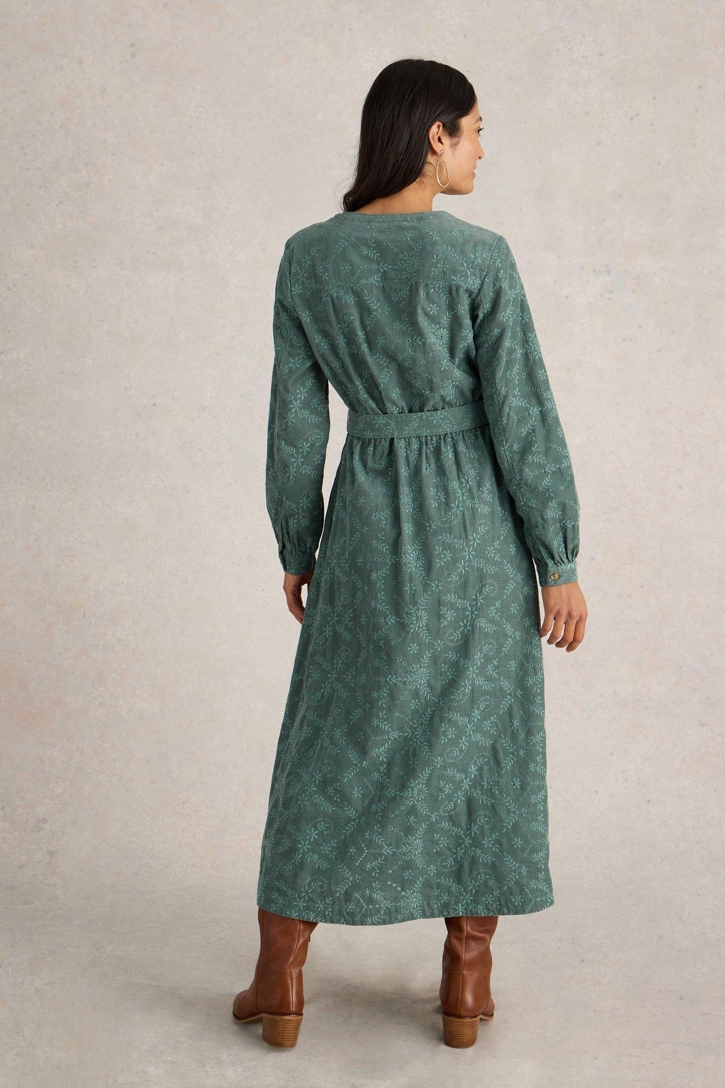 FLORENCE CORD DRESS DUSTY GREEN 4