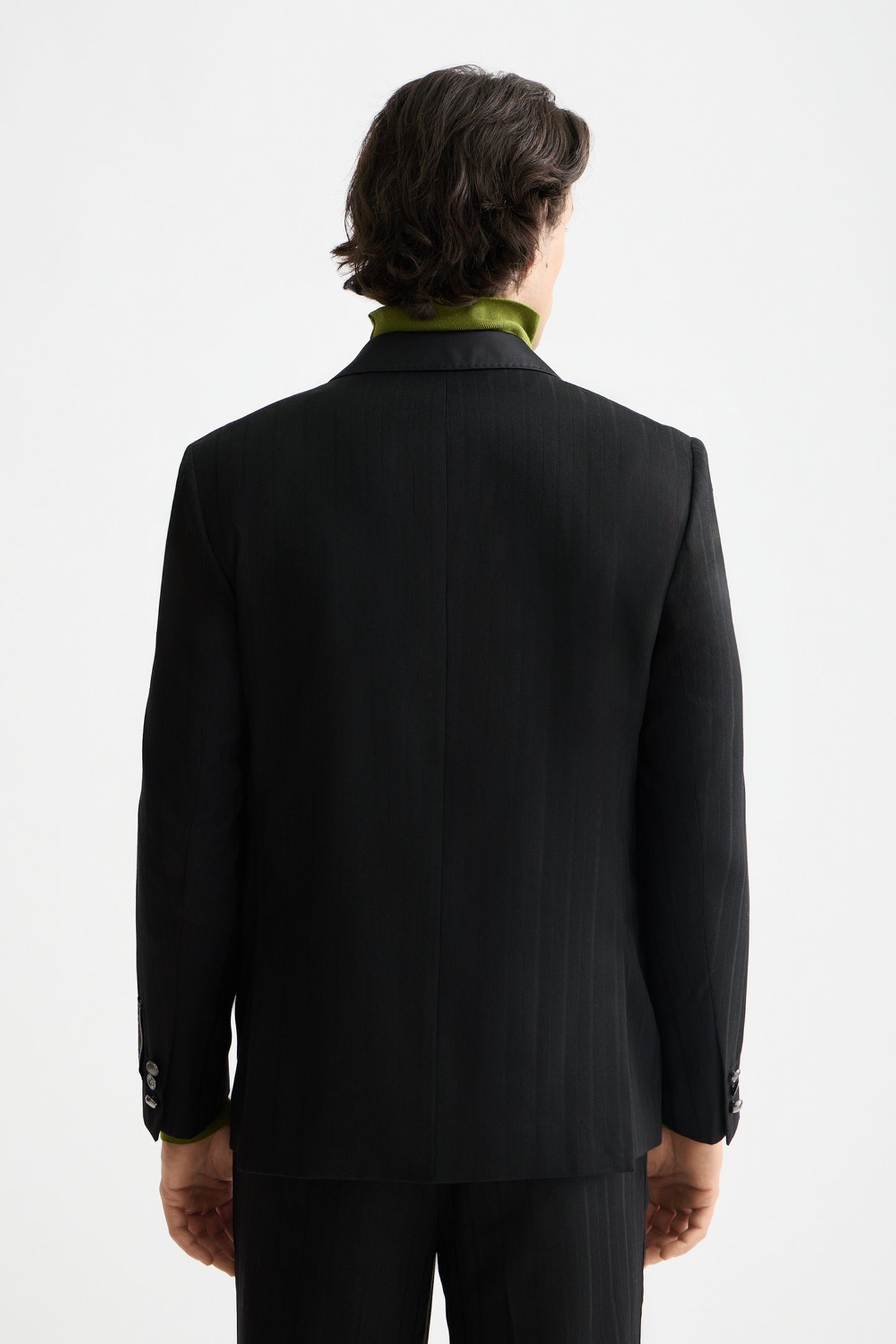 FESTIVE DOUBLE-BREASTED STRUCTURED STRIPE RELAXED FIT BLAZER 3