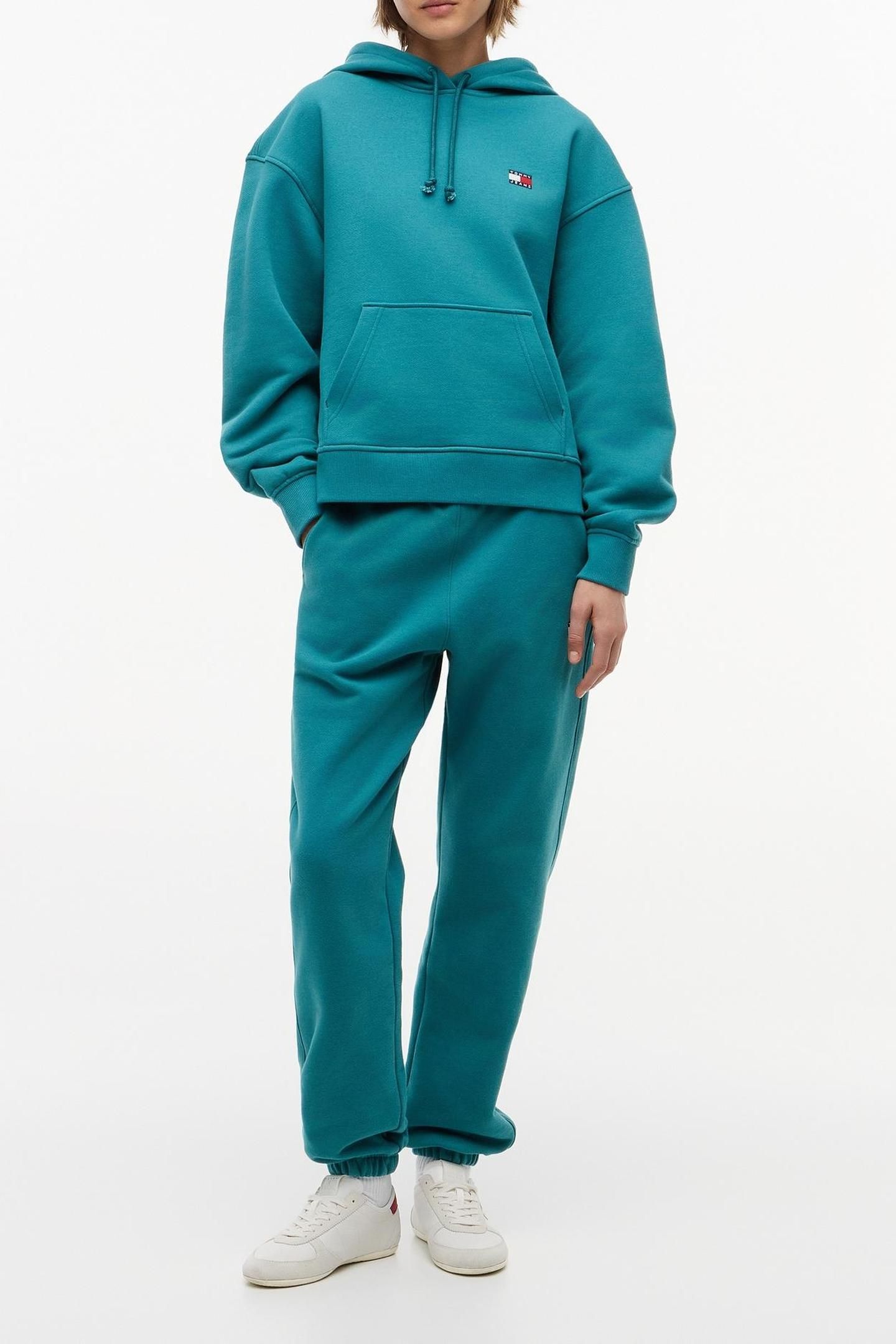 BOXY BADGE HOODIE PLATINUM TEAL 5
