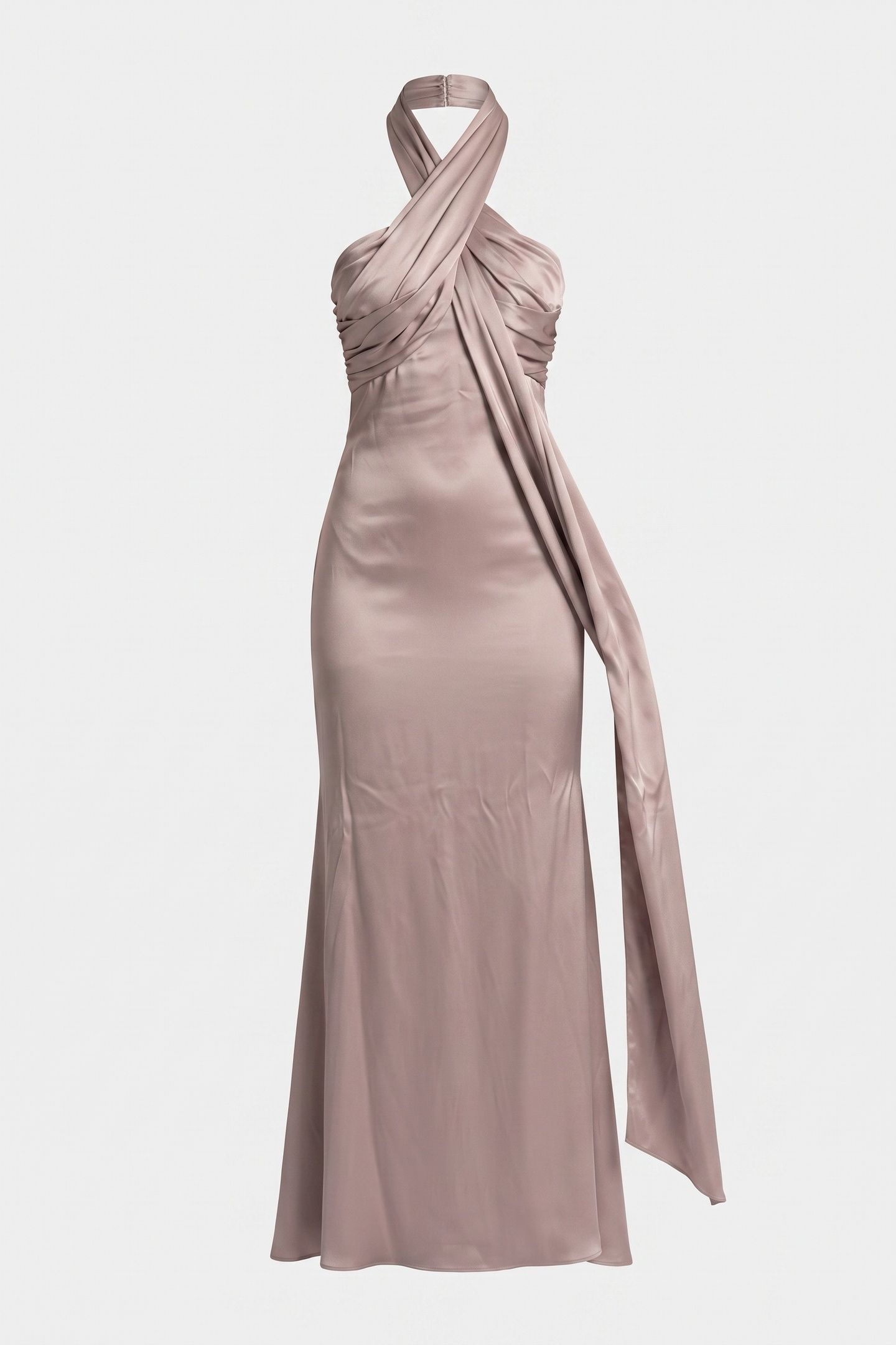 ARETHA HALTER KNOT L VELVET TAUPE 3