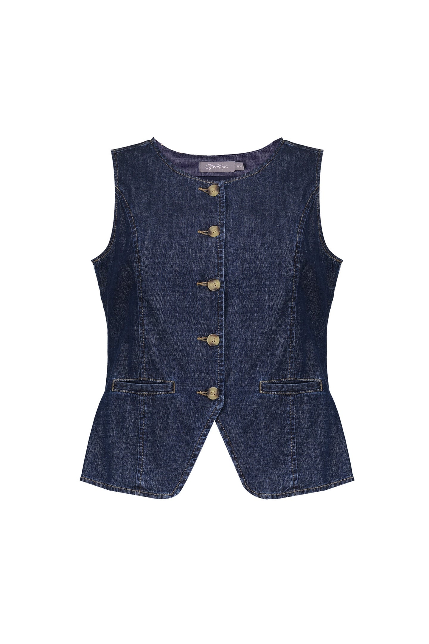 JEANS VEST DARK BLUE DENIM WASHED 1