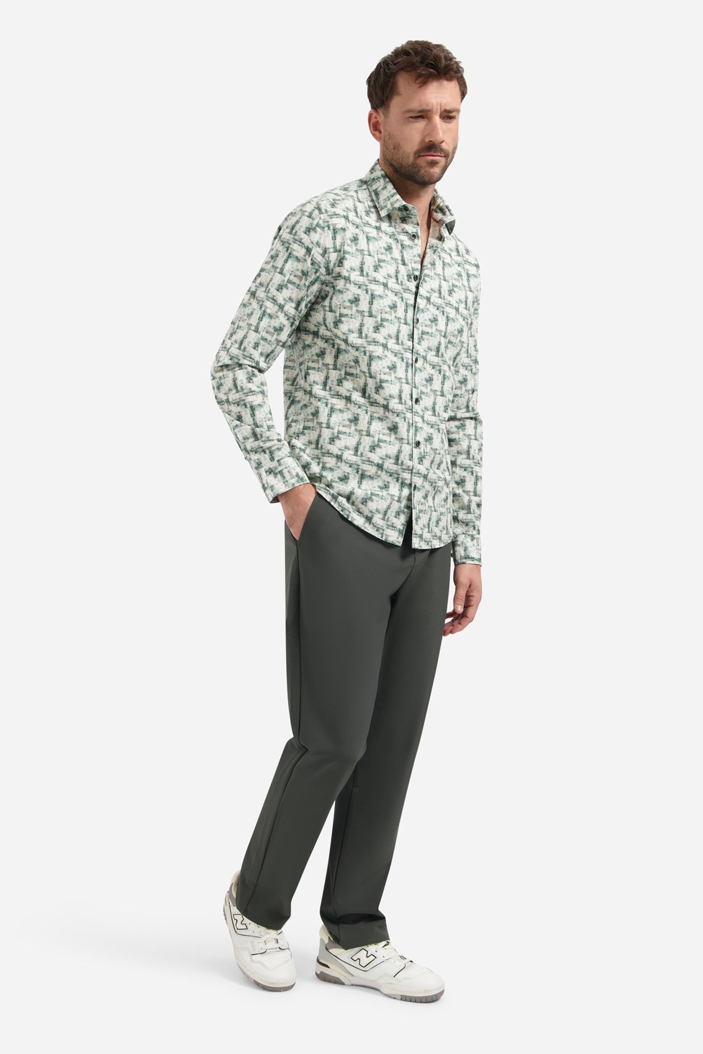 SHIRT STRETCH ALLOVER PRINTED SEABLUE 3