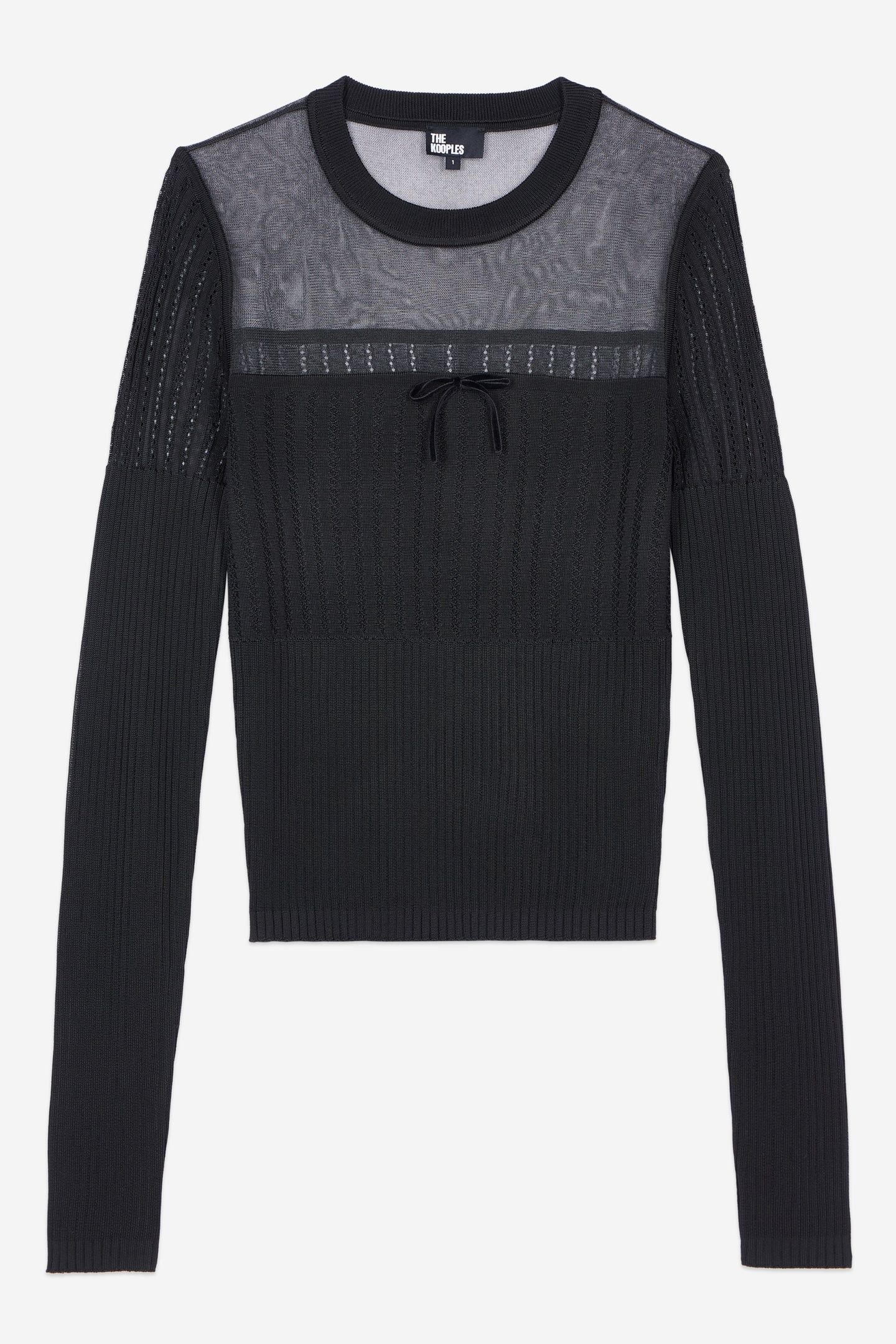LONG-SLEEVED SWEATER WITH SHEER DETAILS BLACK 3