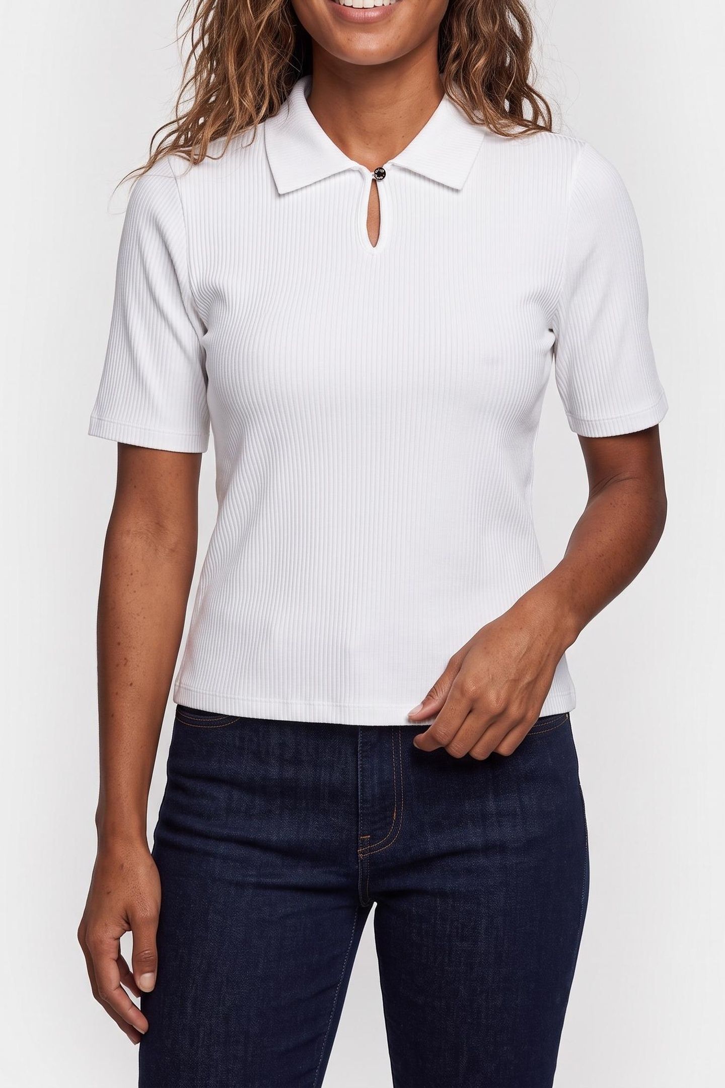 SS MODAL RIB POLO BRIGHT WHITE 1