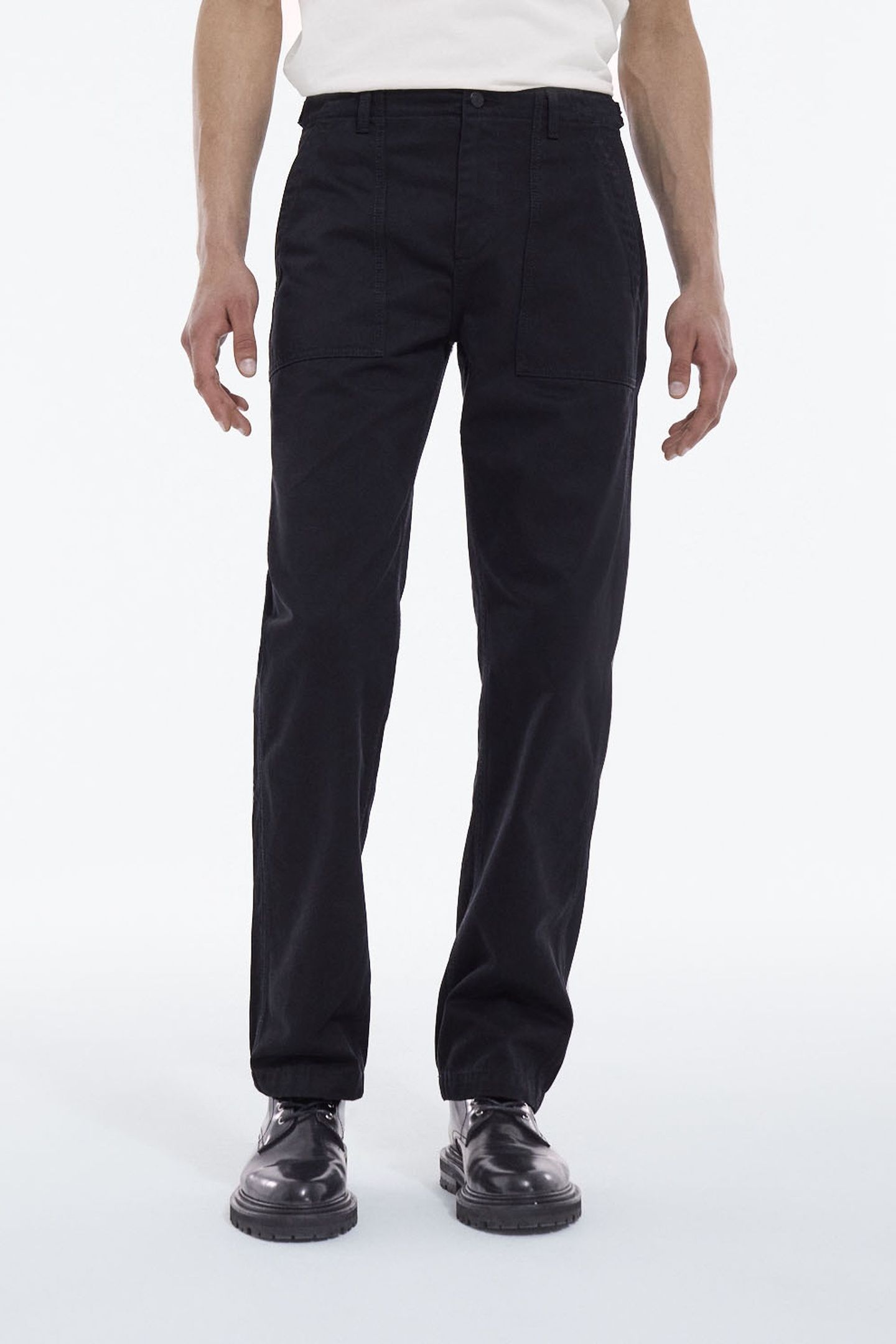 COTTON TROUSERS WITH PATCH POCKETS BLACK 1