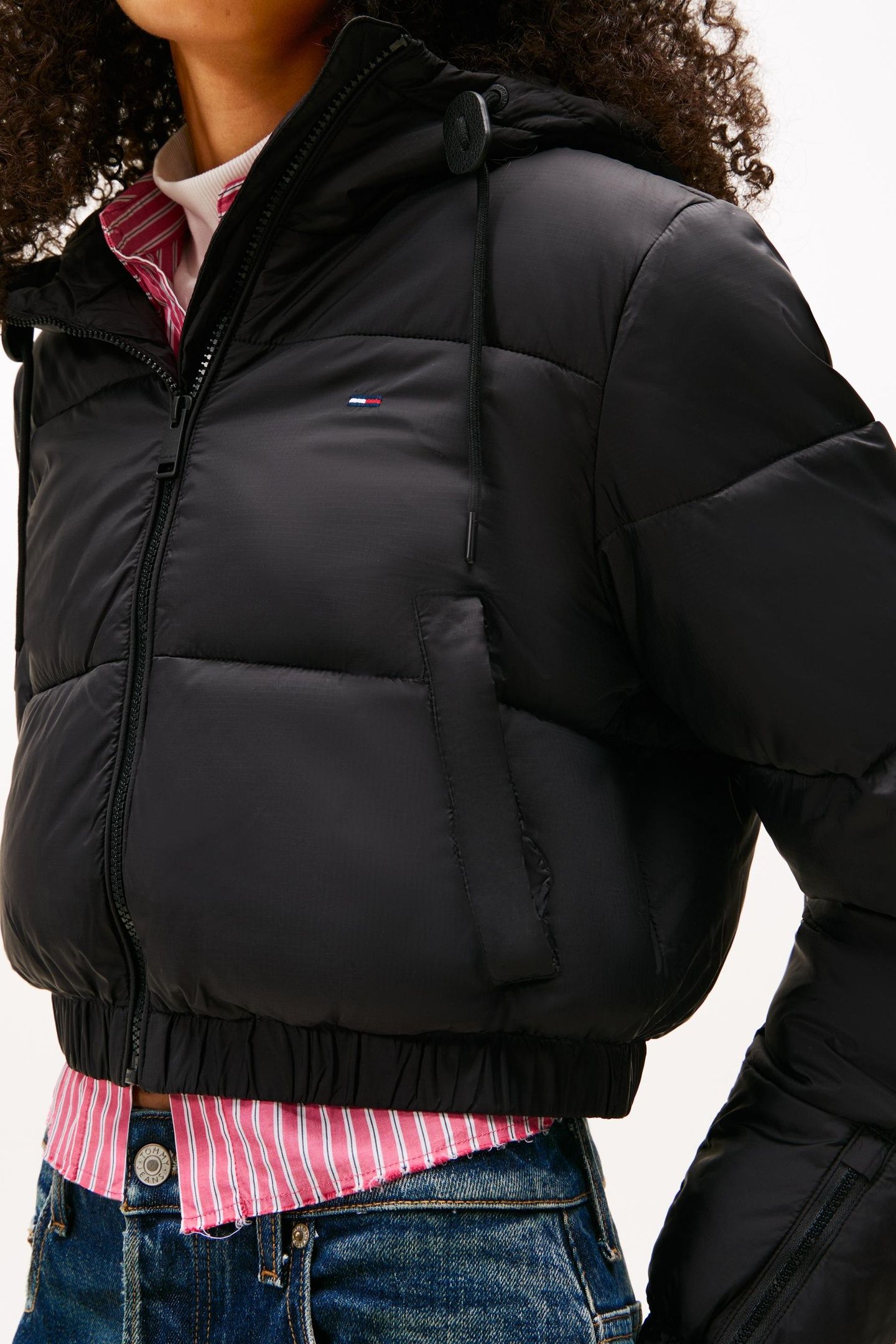 CROP HOODED PUFFER BLACK 5