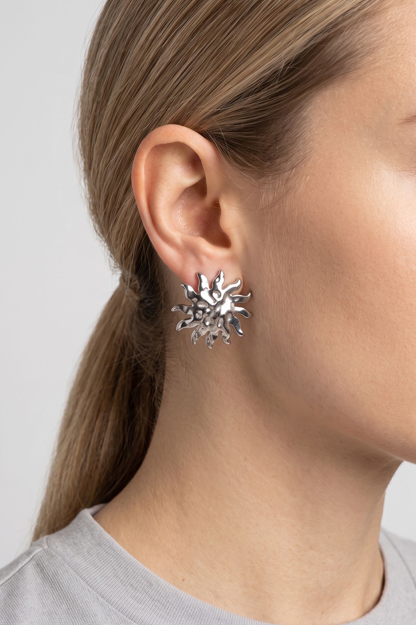 ICONIC SUN OHRRINGE SILVER 1