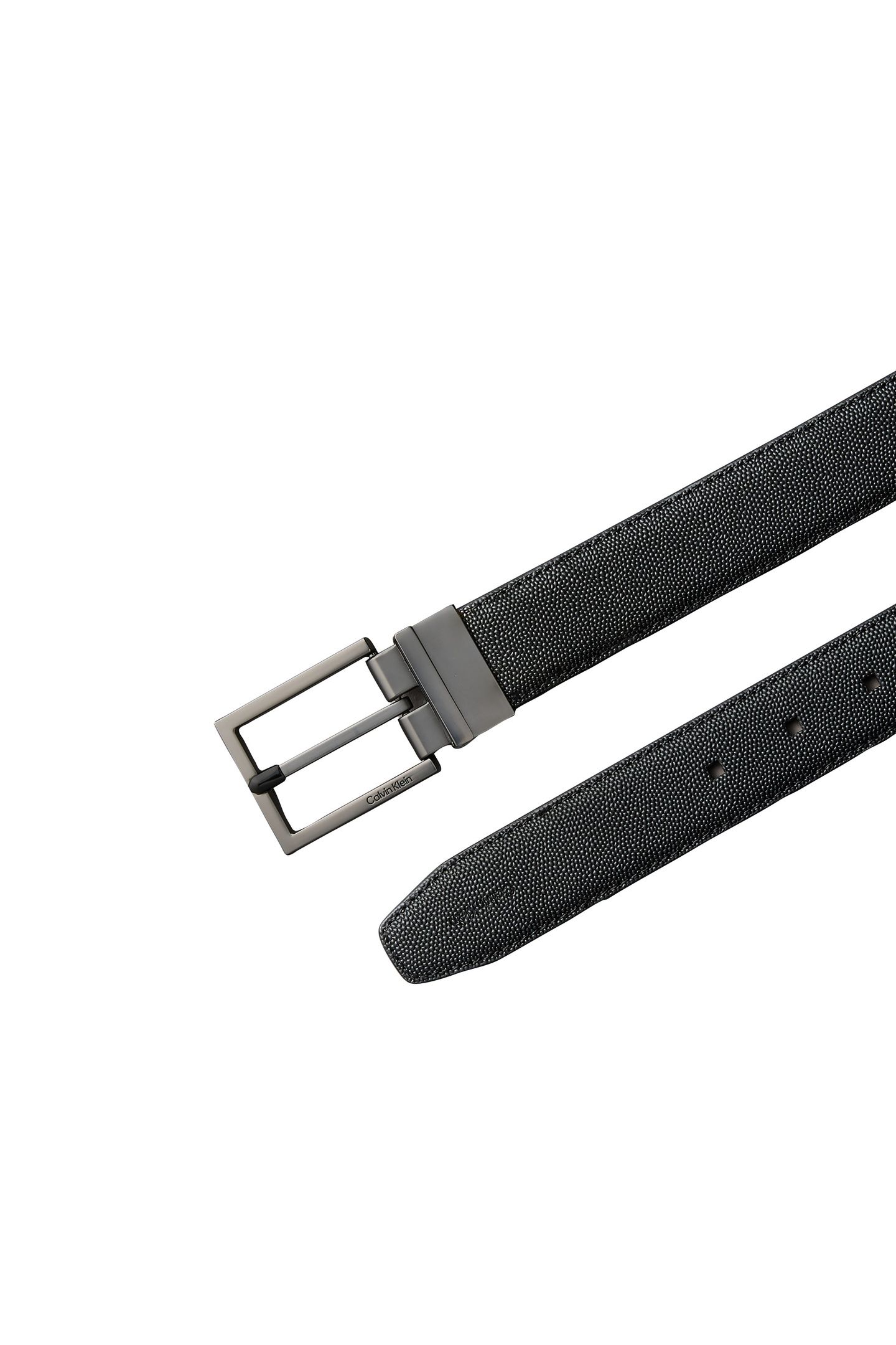SQUARE BUCKLE TEXTURED BELT BLACK/MATTE GUNMETAL 3