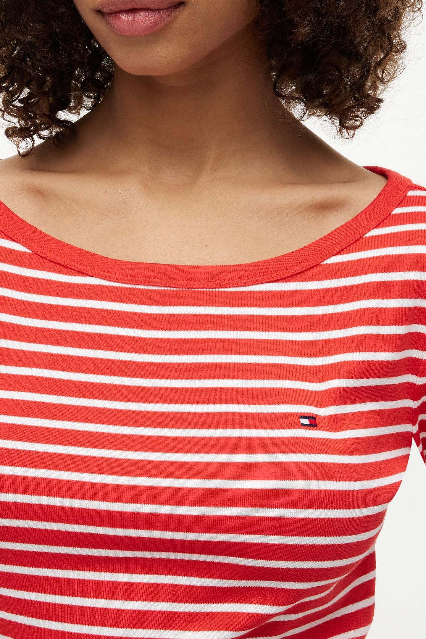 CODY BOAT-NECK 3/4 SLEEVE BRETON FIRE RED/ECRU 5