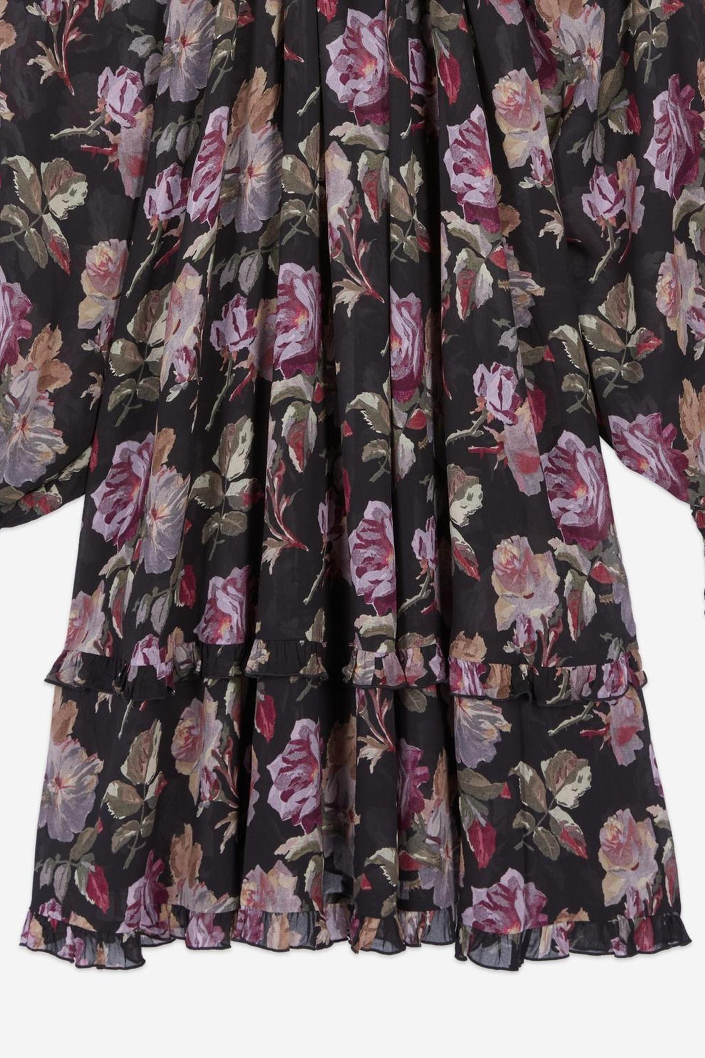 SHORT BABYDOLL DRESS WITH LONG SLEEVES BLACK / PURPLE 4