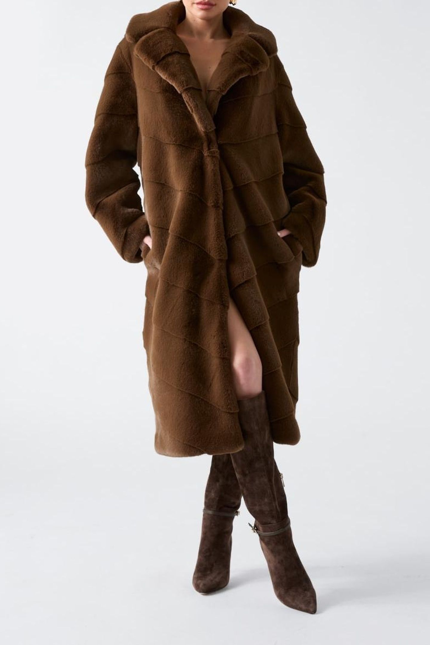 MAYA FAUX FUR LONG C CHOCOLATE BROWNIE MU 2