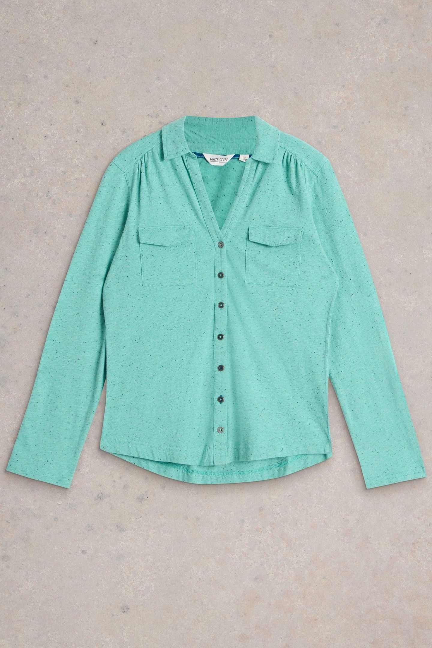 ANNIE POCKET JERSEY SHIRT BRIGHT BLUE 4