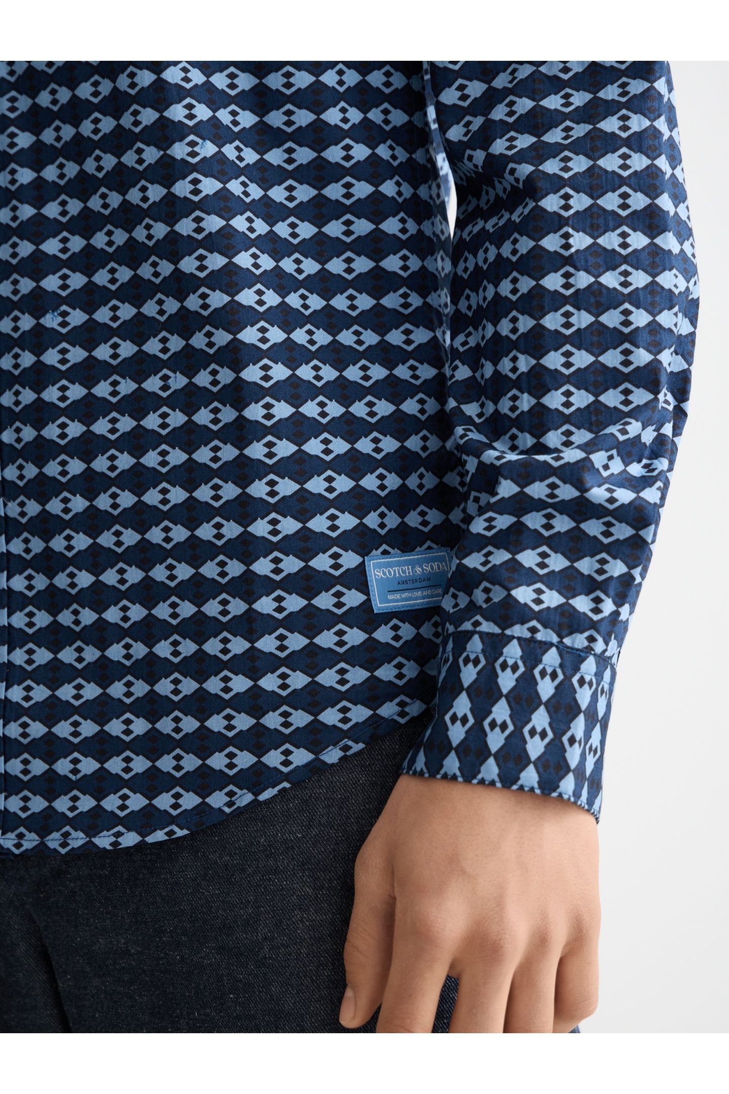 MICRO AOP SLIM-FIT SHIRT DIAMOND MICRO FADED DENIM AOP 7