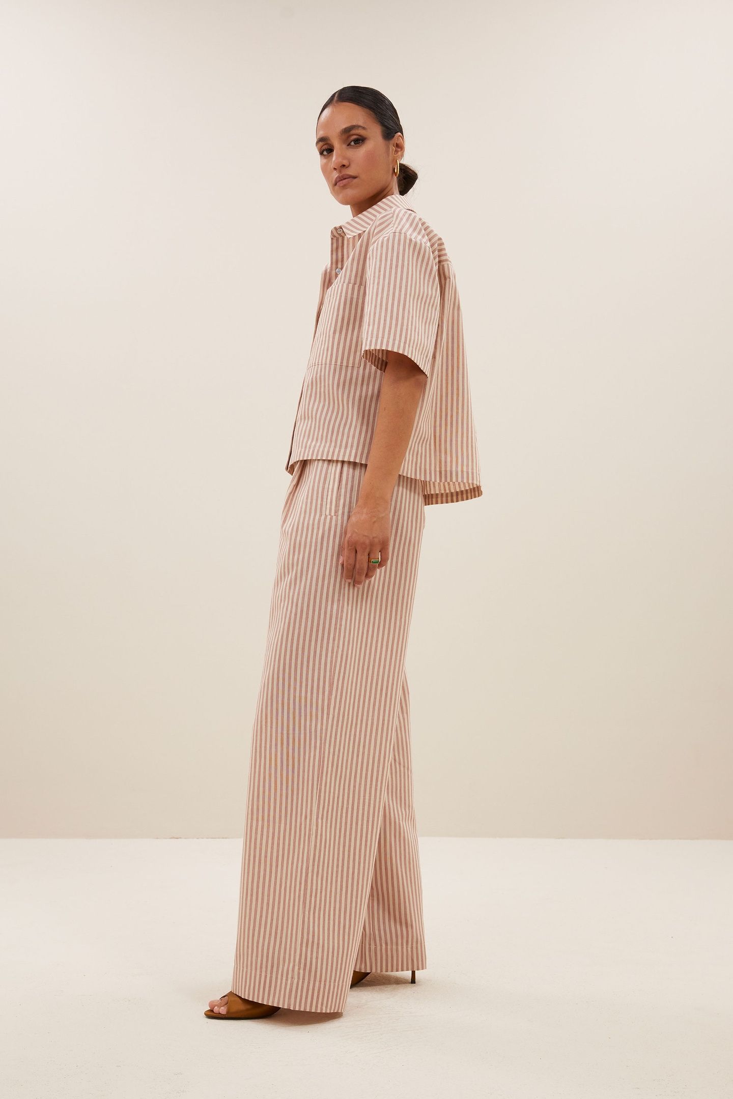 CRIS STRIPE BLOUSE COPPER SMALL STRIPE 4