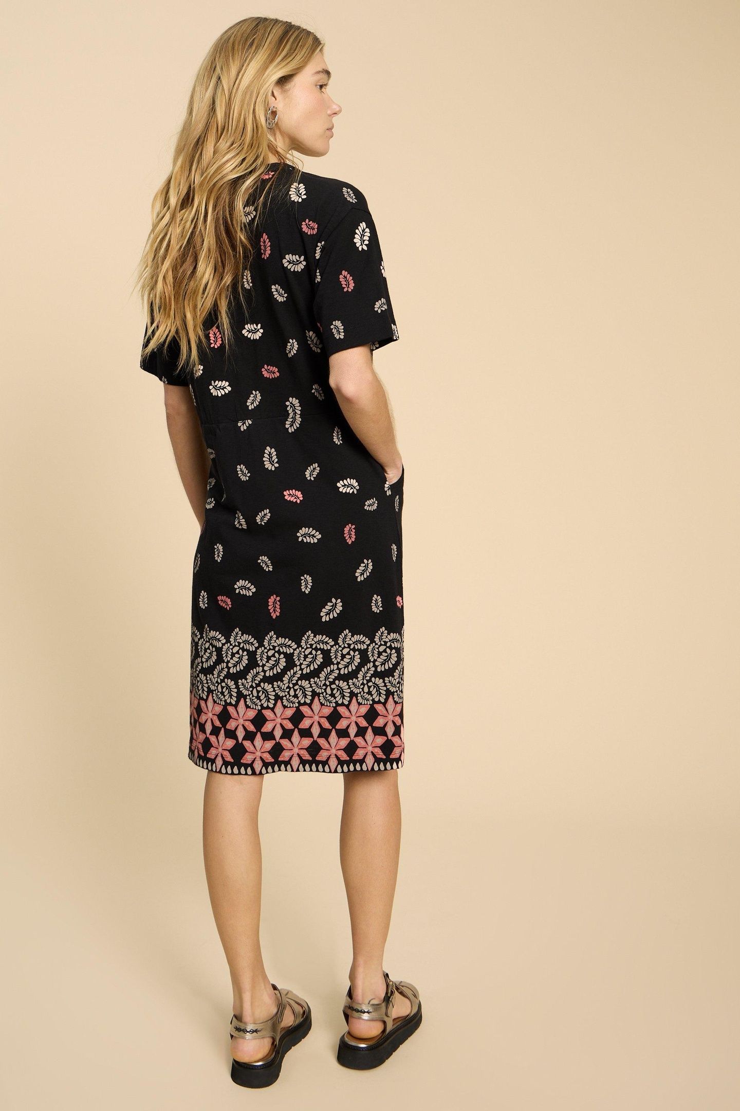 TAMMY COTTON JERSEY DRESS BLACK PRINT 3