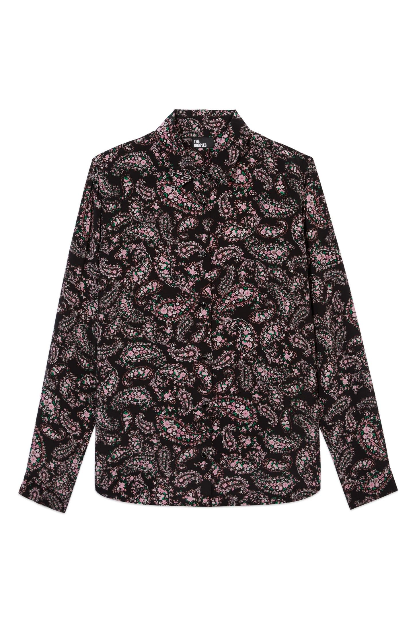 LONG-SLEEVED SILK SHIRT BLACK/PINK 5