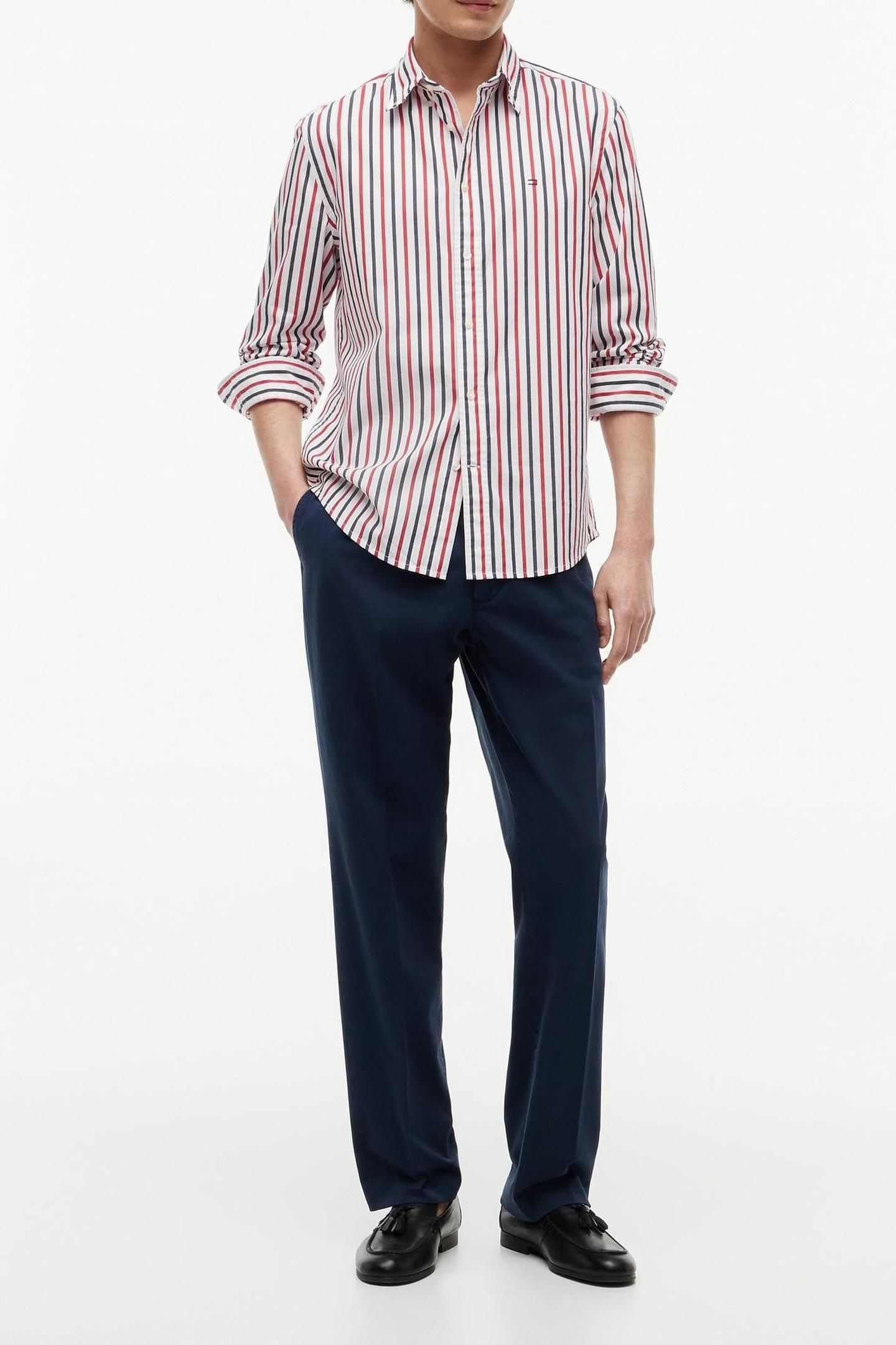 FLEX POPLIN SEASONAL MEDIUM RED/MULTISTRIPE 5