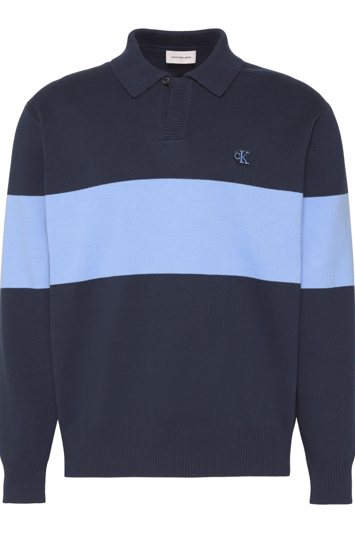 LONG SLEEVE PLACED STRIPE COTTON DARK SAPPHIRE 4