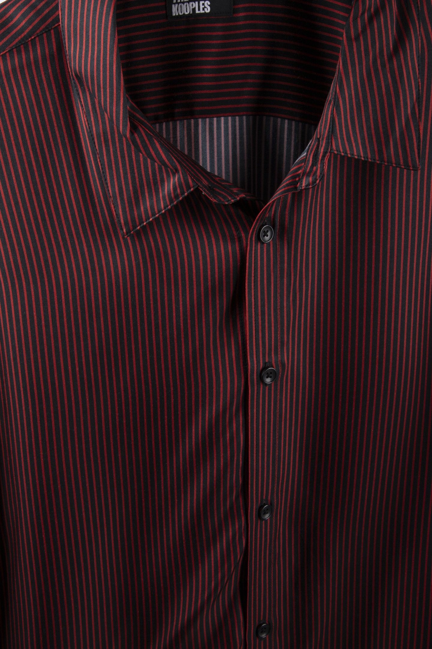 LONG-SLEEVED SHIRT WITH MICRO-STRIPES BLACK - RED 4