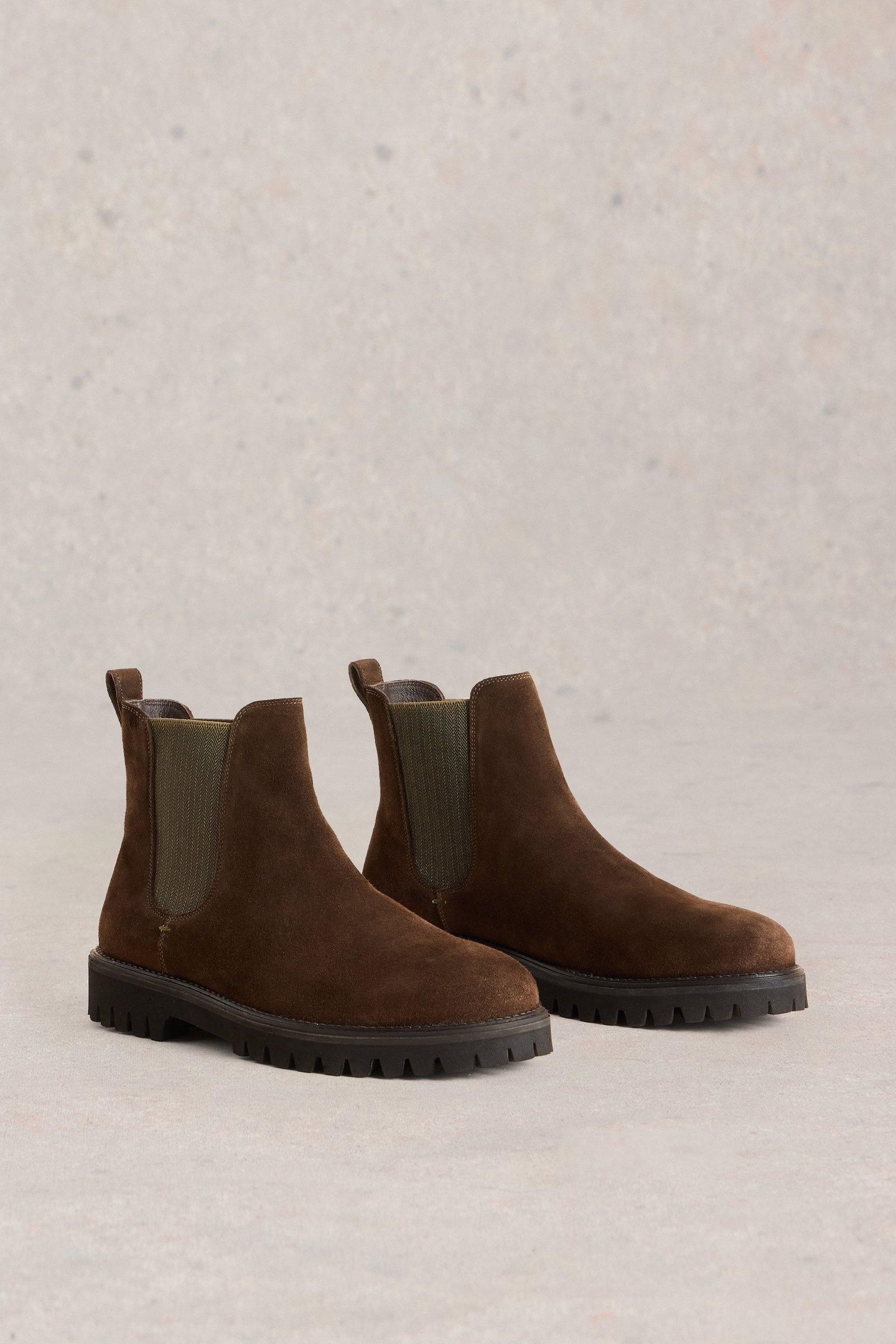 CHUNKY SUEDE CHELSEA BOOT DARK BROWN 2